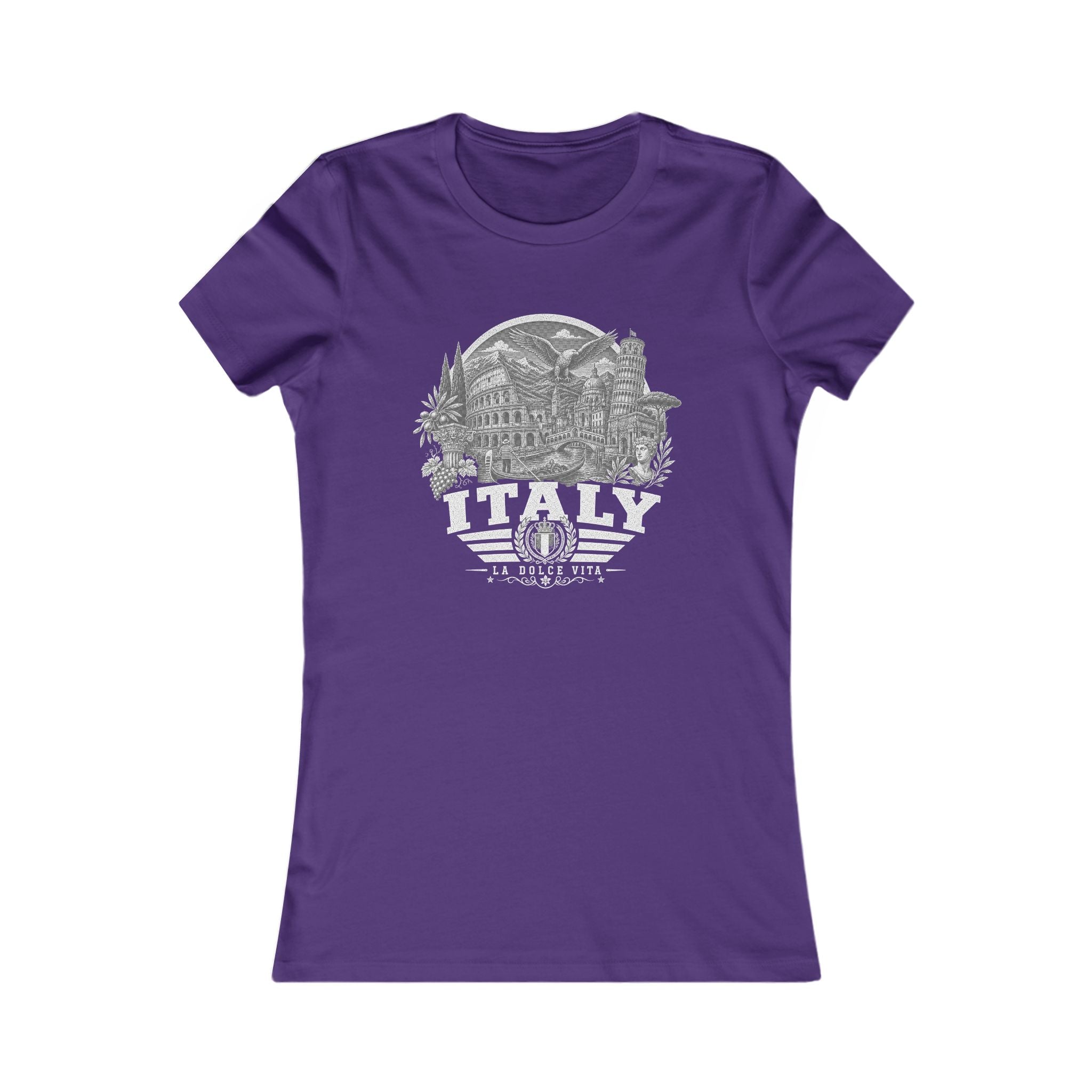 Italy vintage landmarks women's tee — iconic landmark design | Nameshi Destinations (view 24)