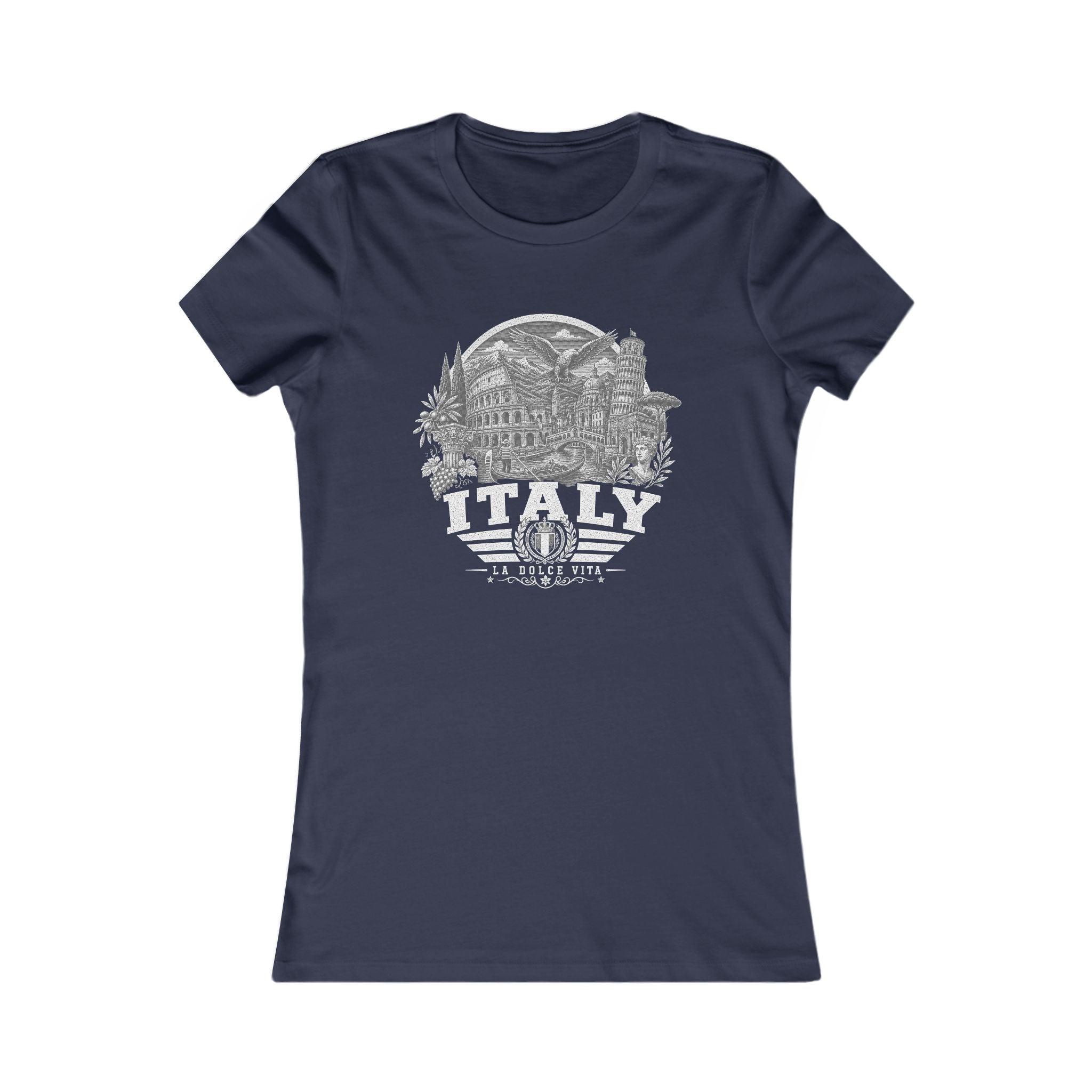 Italy vintage landmarks women's tee — iconic landmark design | Nameshi Destinations (view 23)