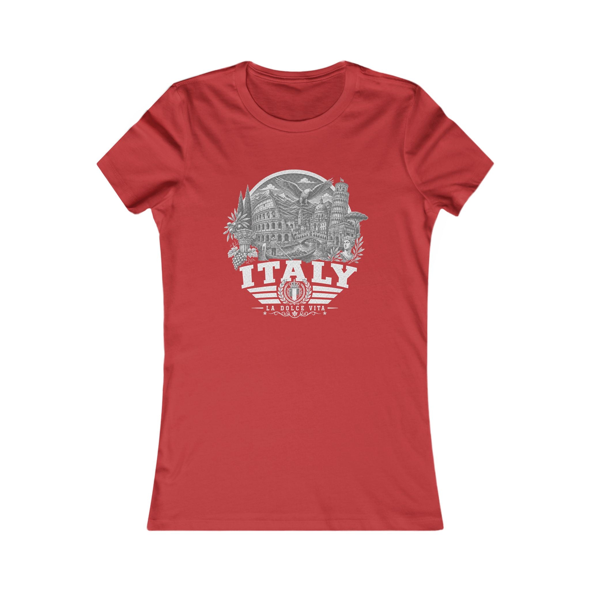 Italy vintage landmarks women's tee — iconic landmark design | Nameshi Destinations (view 27)