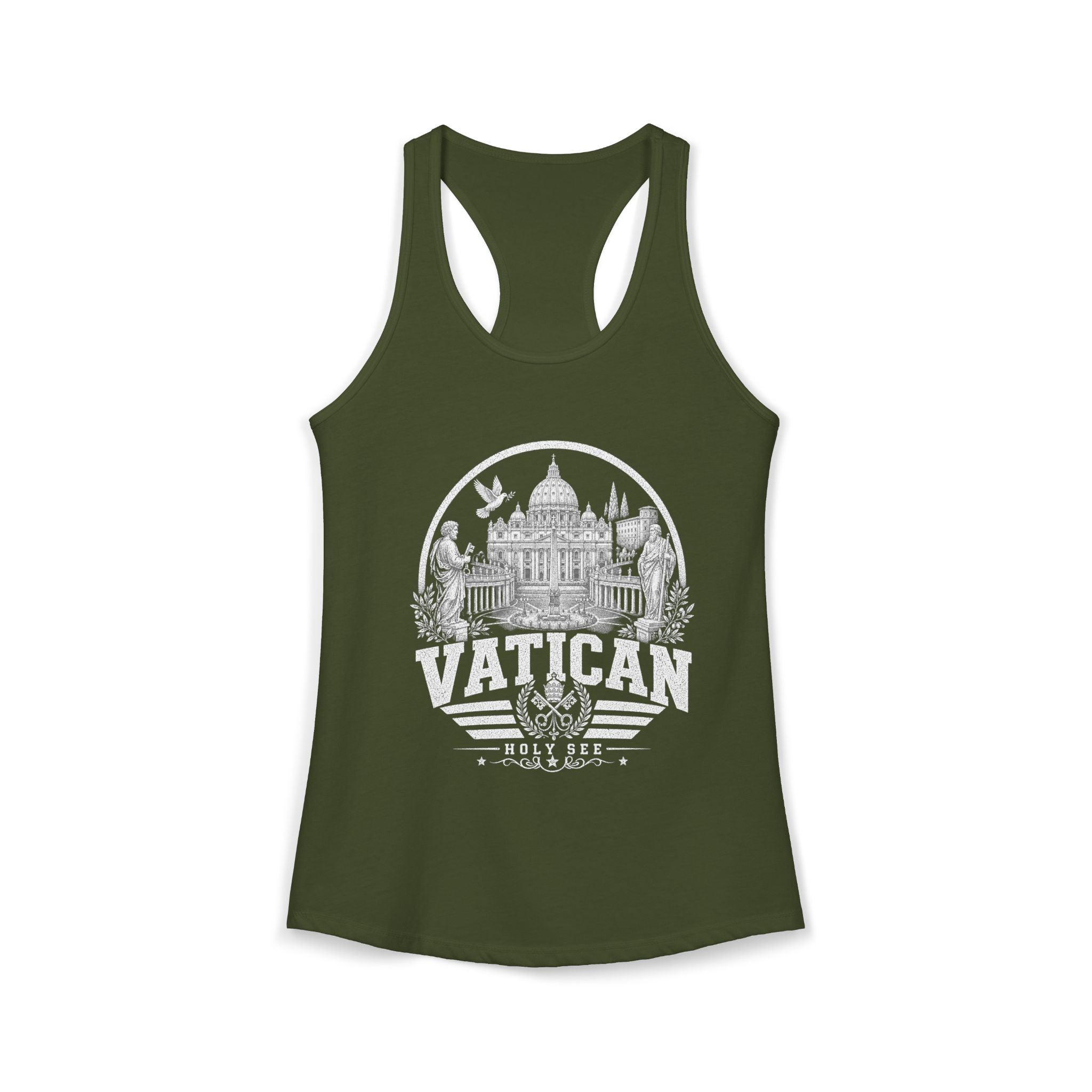 Vatican vintage landmarks tank top — iconic landmark design | Nameshi Destinations (view 5)