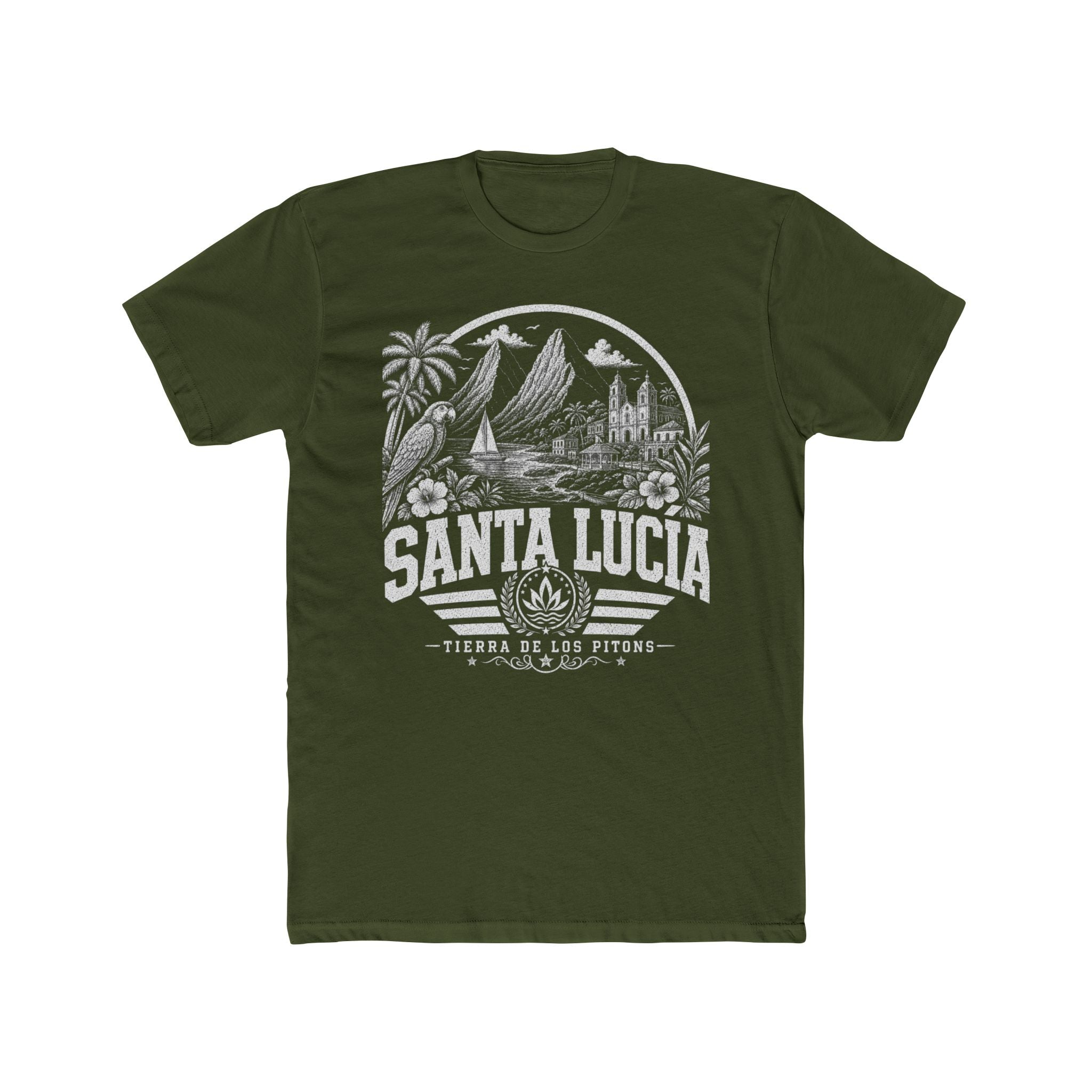 Santa Lucía vintage landmarks men's tee — iconic landmark design | Nameshi Destinations (view 4)