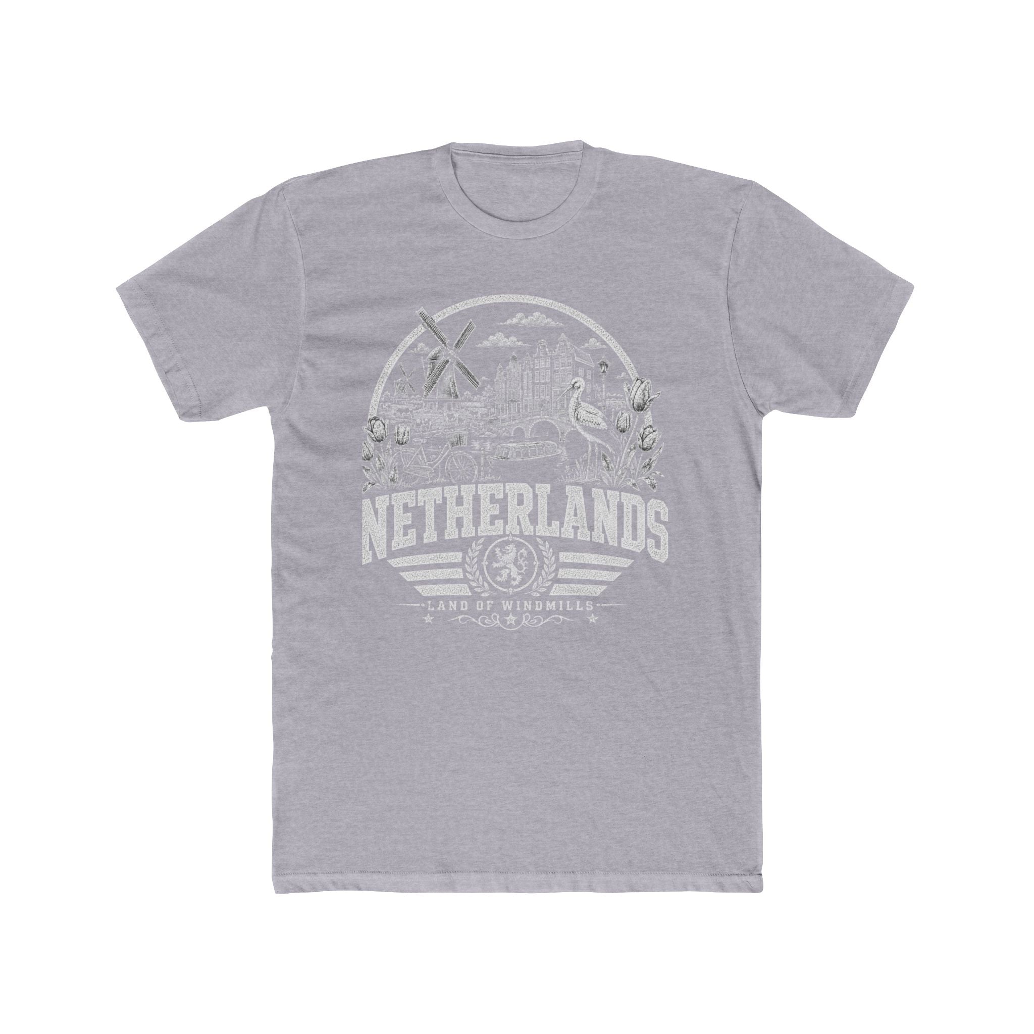 Netherlands vintage landmarks men's tee — iconic landmark design | Nameshi Destinations (view 3)