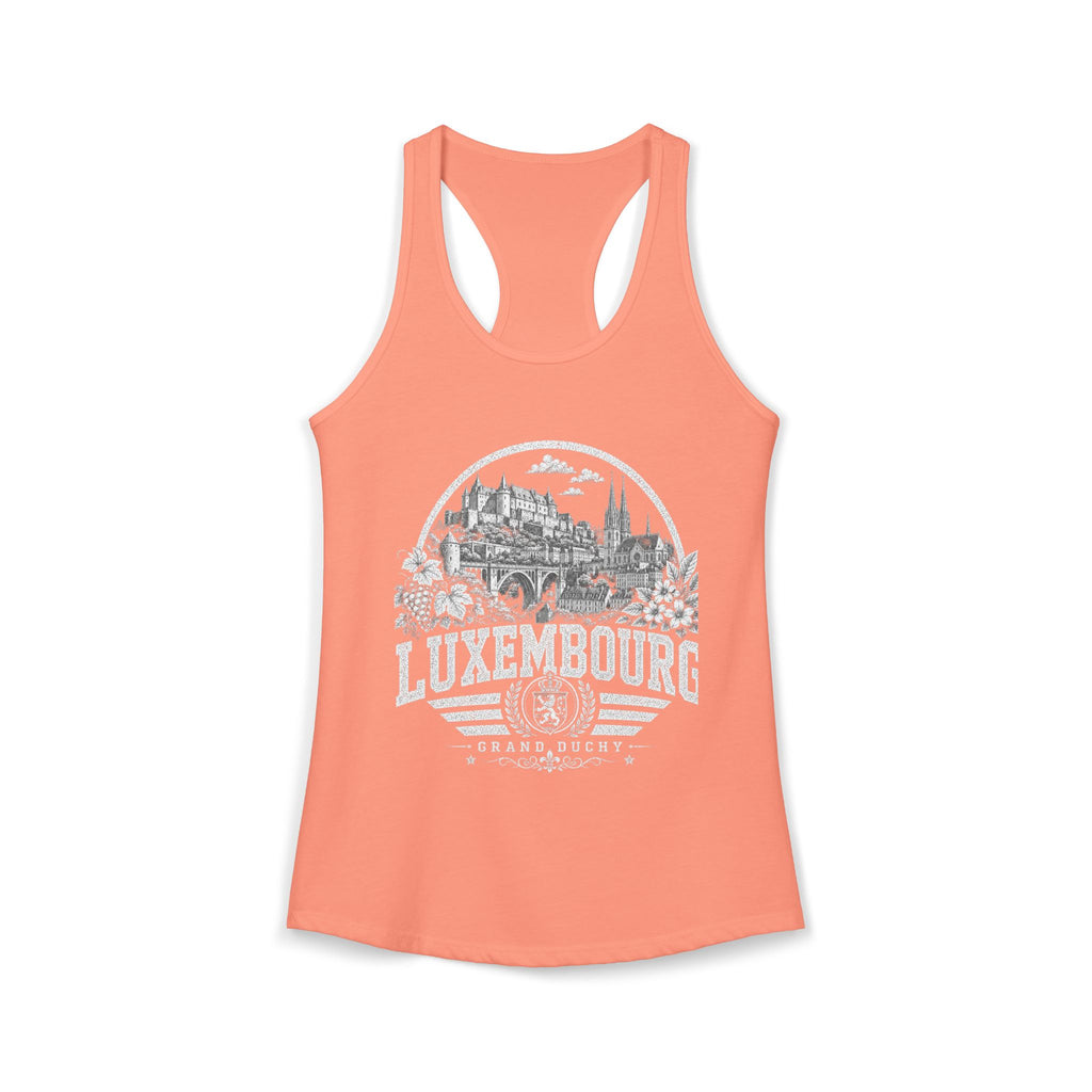 Luxembourg vintage landmarks tank top — iconic landmark design | Nameshi Destinations (view 1)