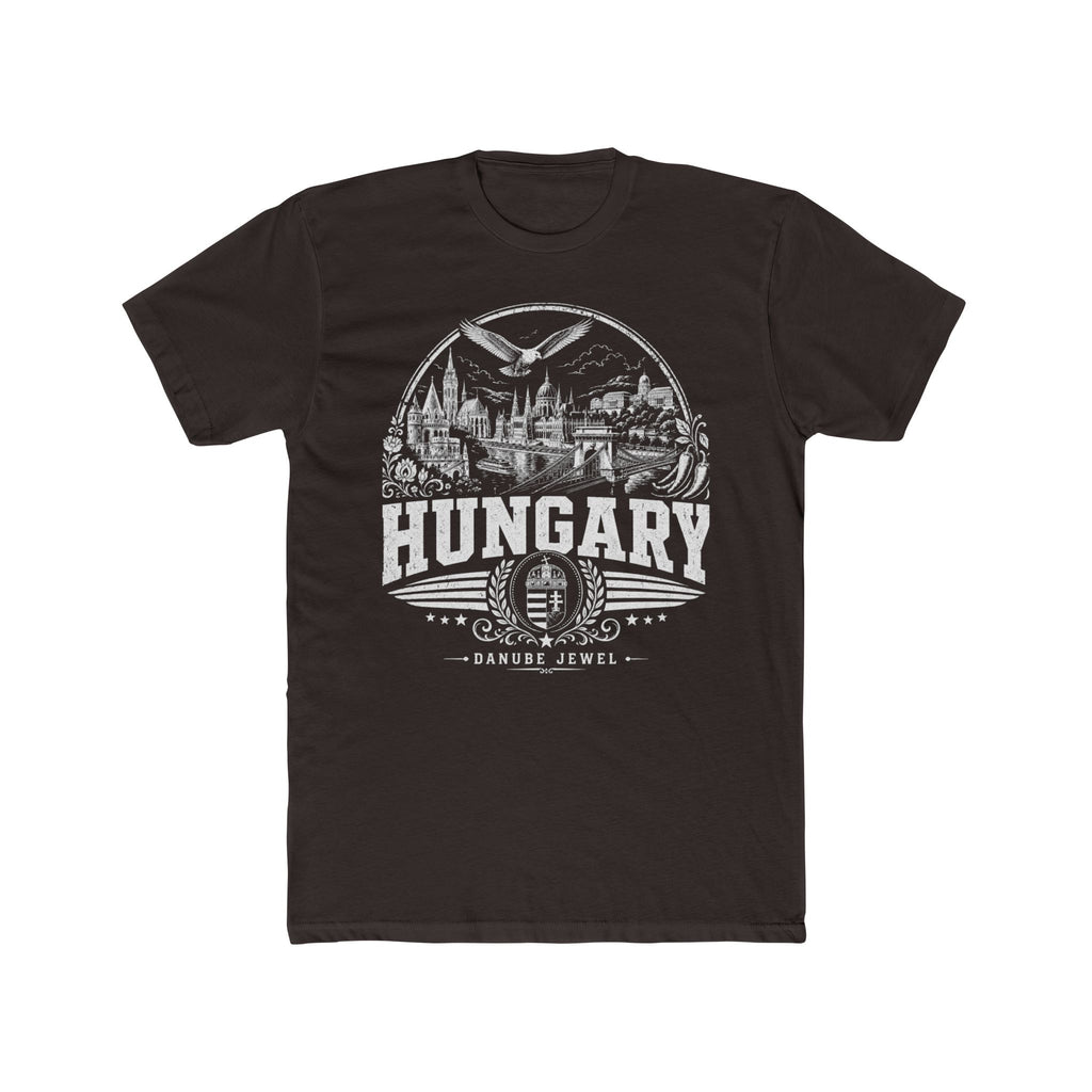 Hungary vintage landmarks men's tee — iconic landmark design | Nameshi Destinations (view 1)