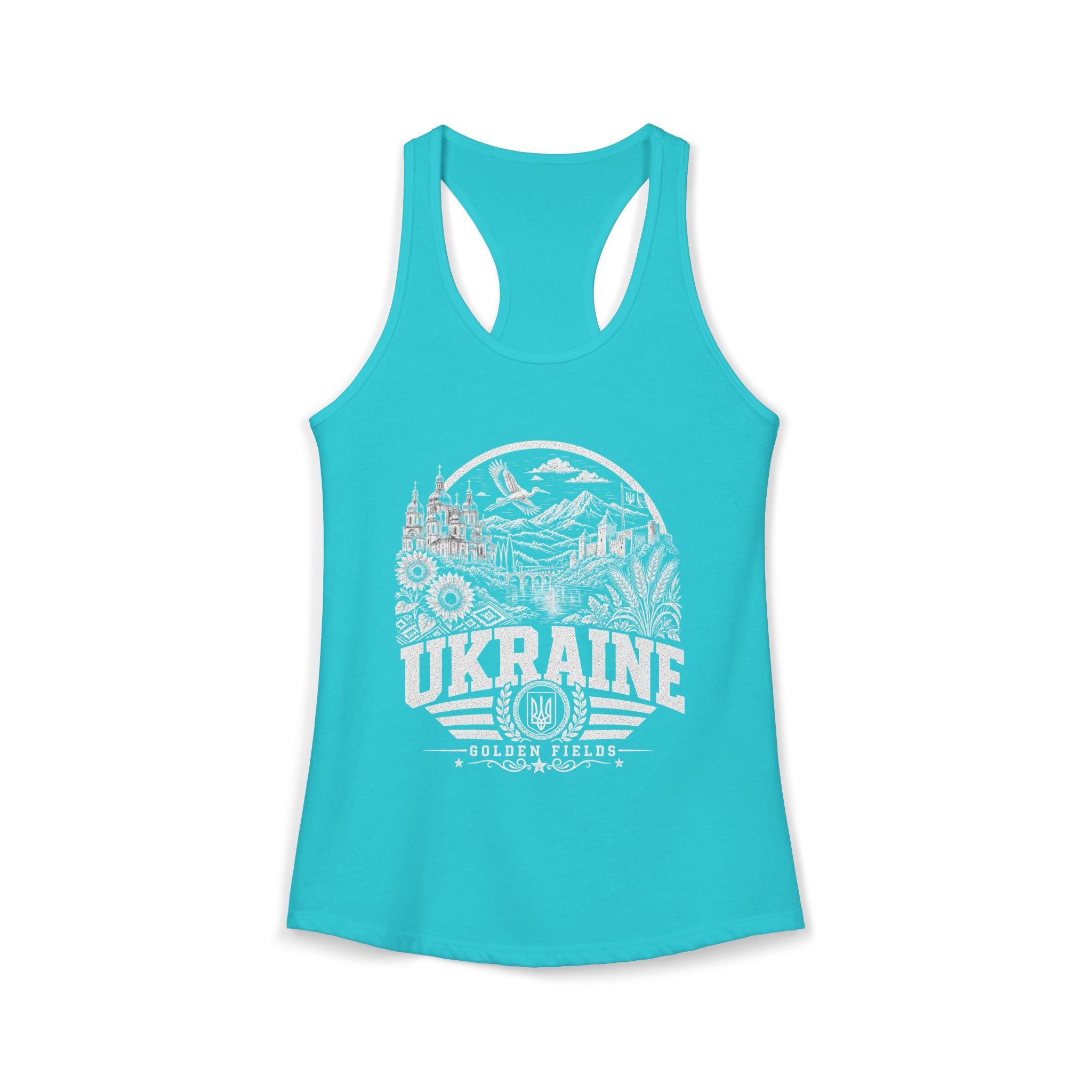 Ukraine vintage landmarks tank top — iconic landmark design | Nameshi Destinations (view 8)