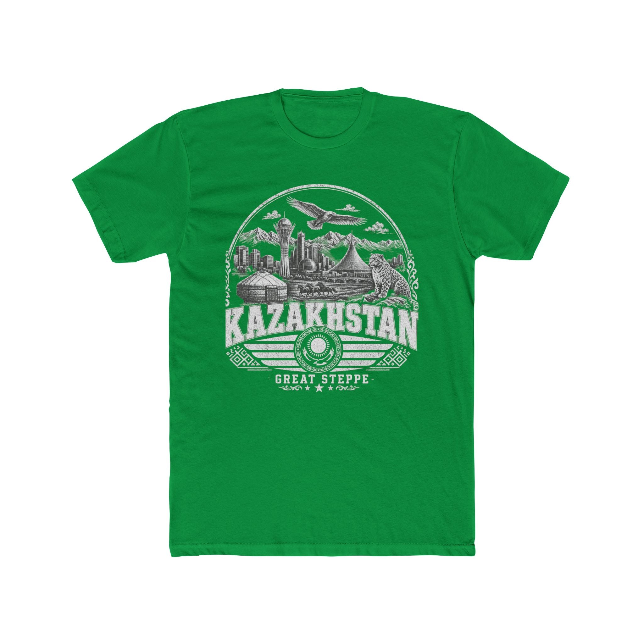 Kazakhstan vintage landmarks men's tee — iconic landmark design | Nameshi Destinations (view 6)
