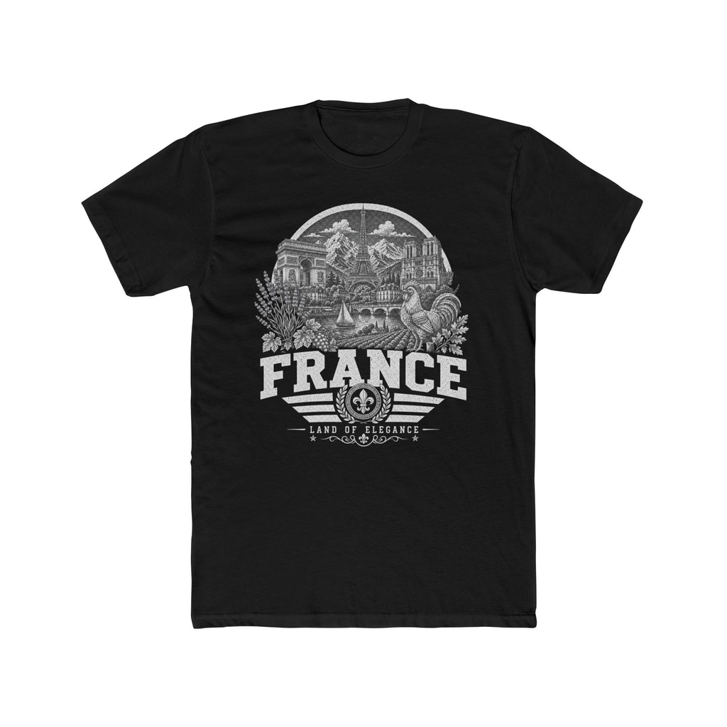 France vintage landmarks men's tee — iconic landmark design | Nameshi Destinations (view 2)