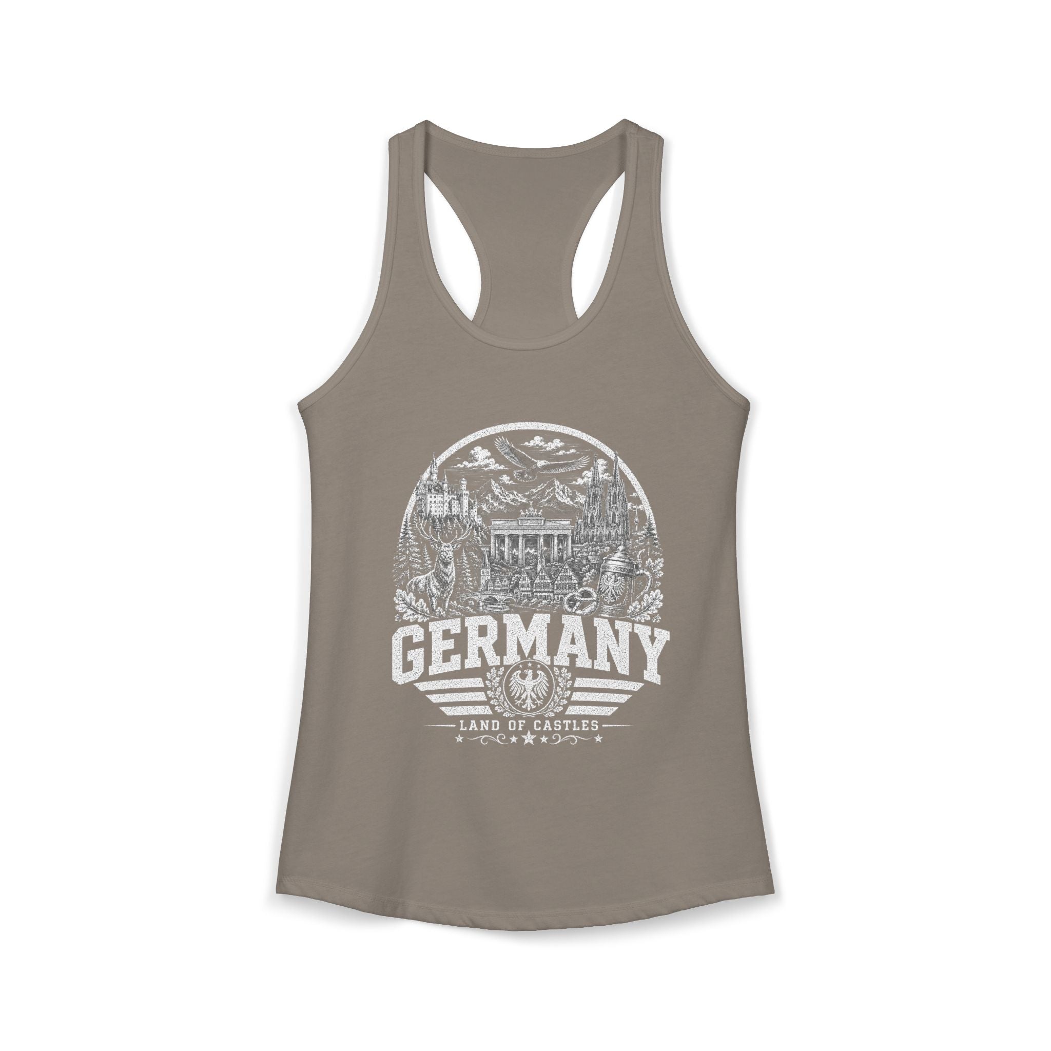 Germany vintage landmarks tank top — iconic landmark design | Nameshi Destinations (view 4)