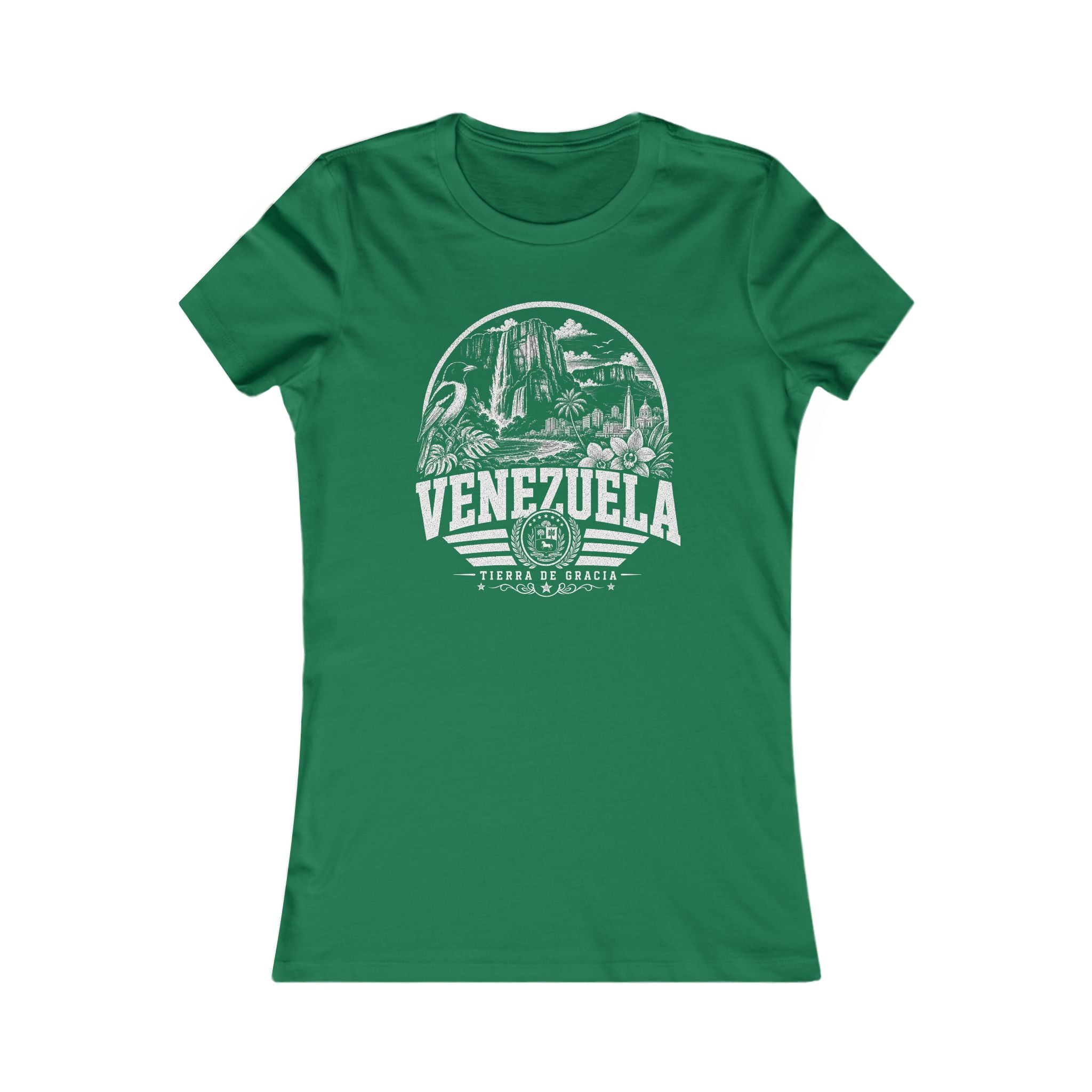 Venezuela vintage landmarks women's tee — iconic landmark design | Nameshi Destinations (view 2)