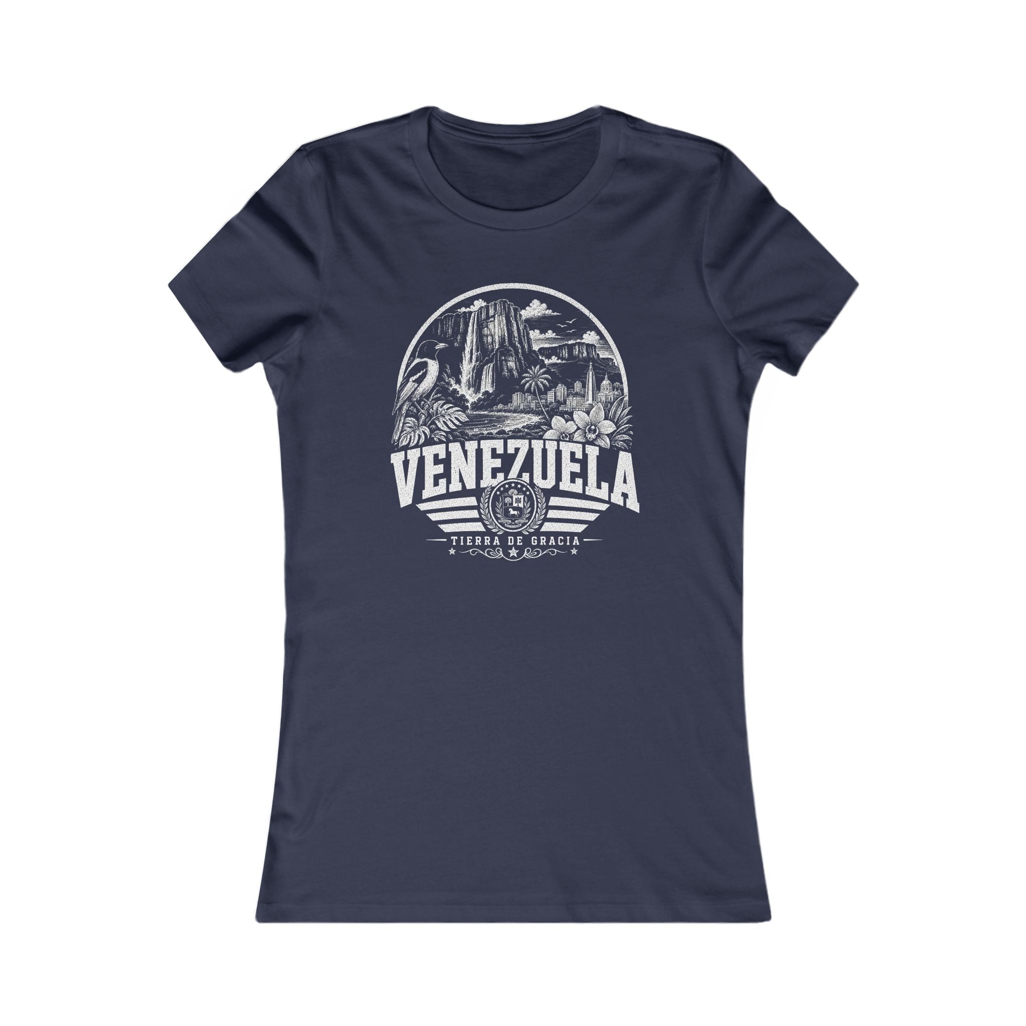 Venezuela vintage landmarks women's tee — iconic landmark design | Nameshi Destinations (view 5)
