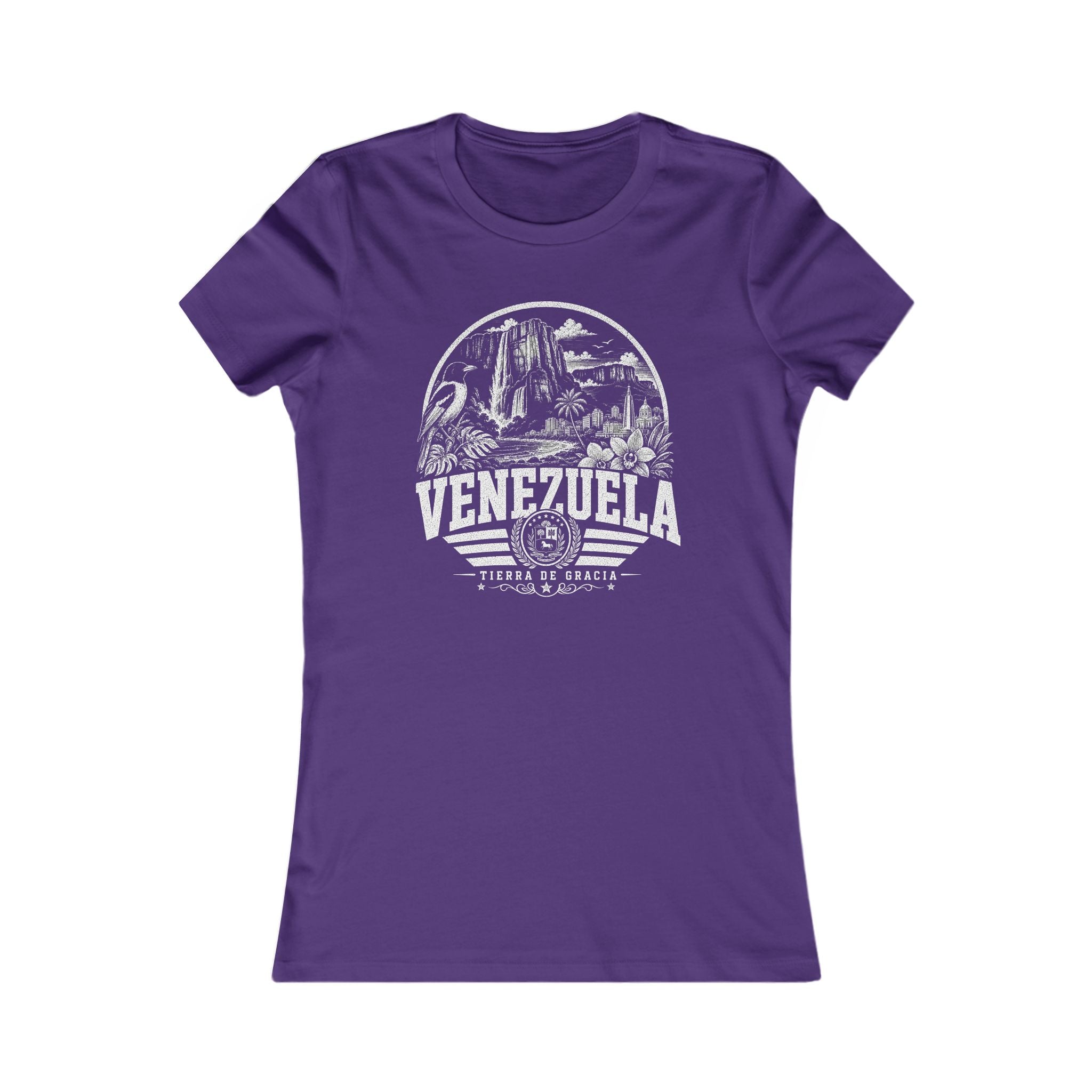 Venezuela vintage landmarks women's tee — iconic landmark design | Nameshi Destinations (view 6)