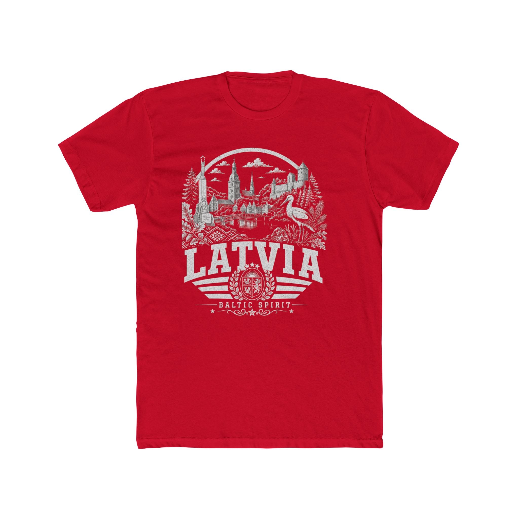 Latvia vintage landmarks men's tee — iconic landmark design | Nameshi Destinations (view 15)