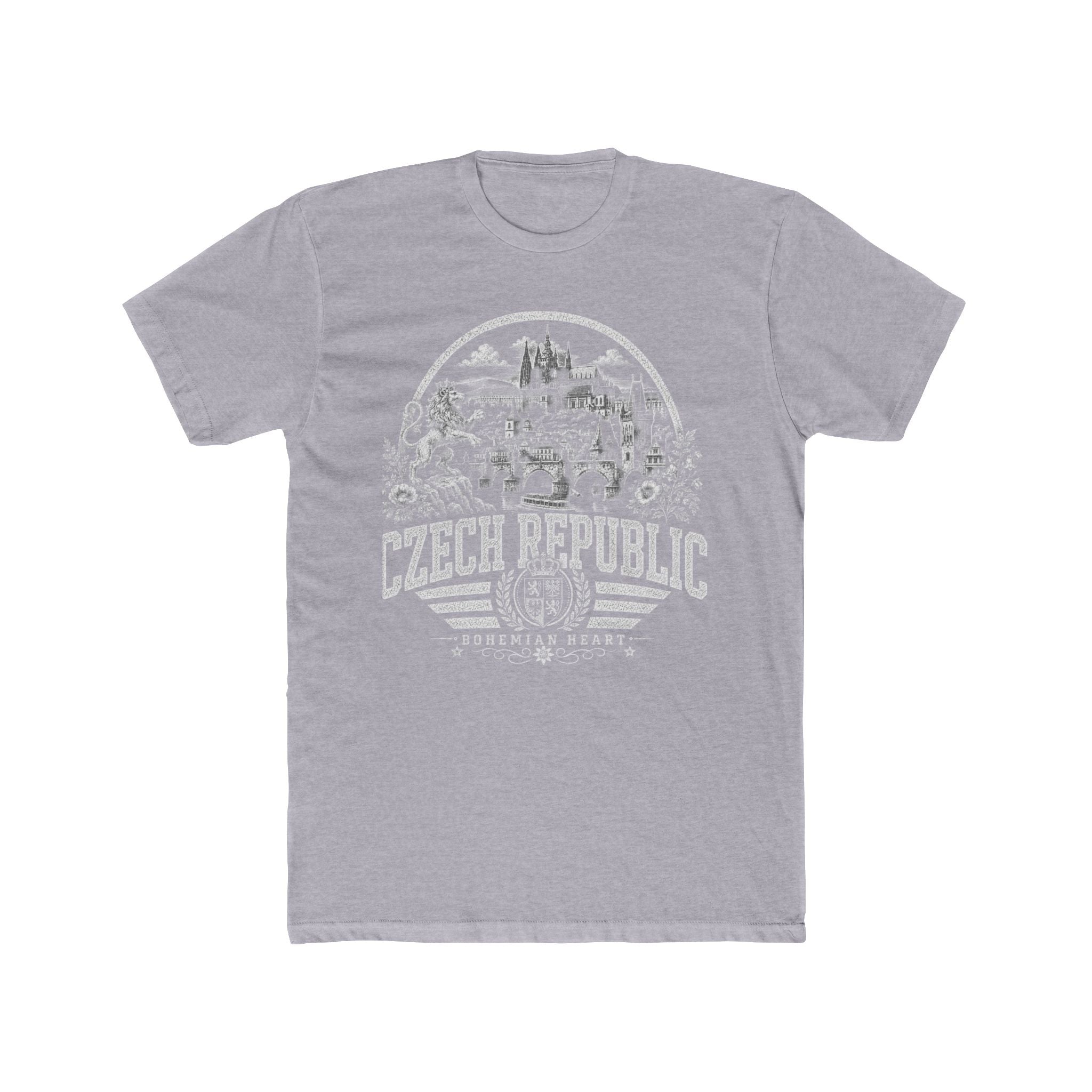 Czech Republic vintage landmarks men's tee — iconic landmark design | Nameshi Destinations (view 3)