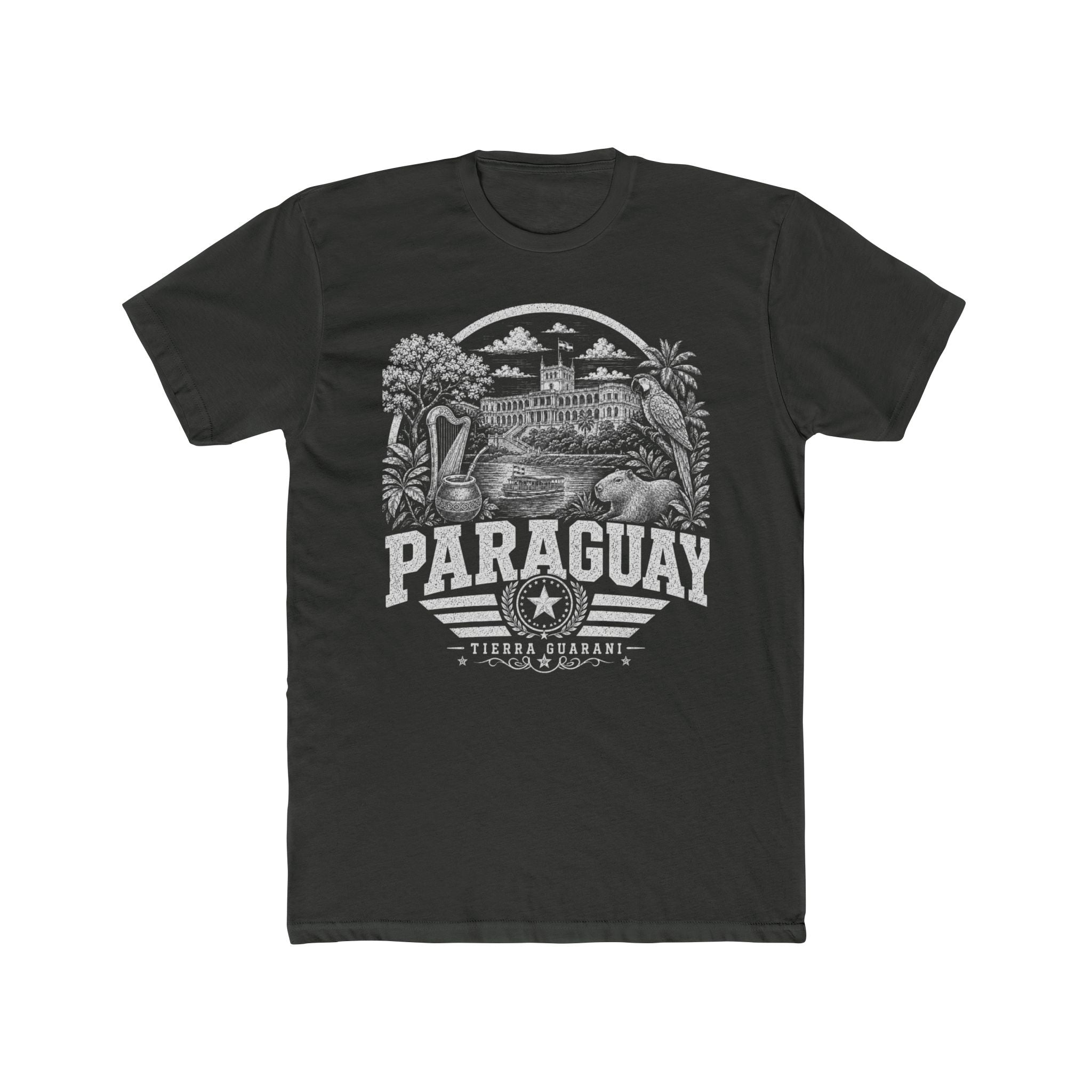 Paraguay vintage landmarks men's tee — iconic landmark design | Nameshi Destinations (view 5)