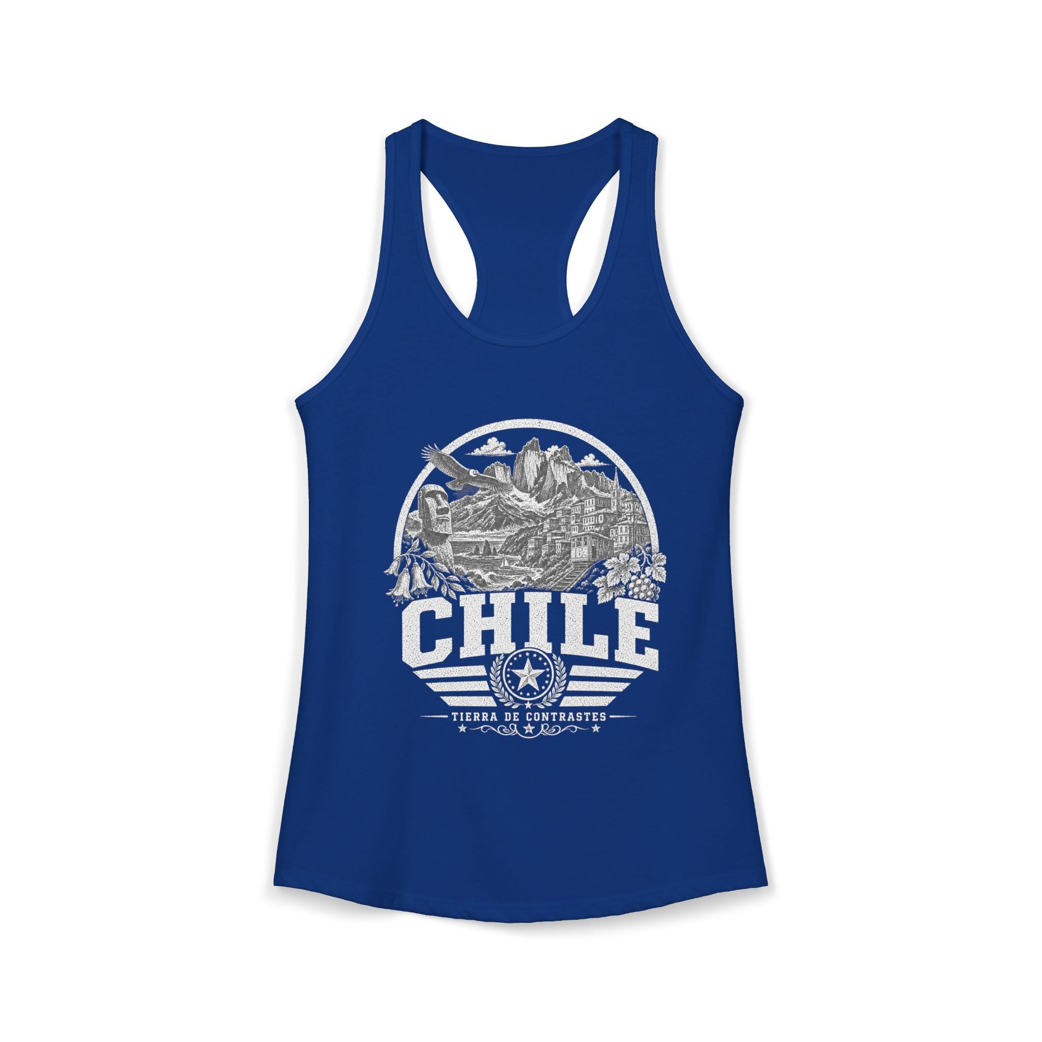 Chile vintage landmarks tank top — iconic landmark design | Nameshi Destinations (view 10)
