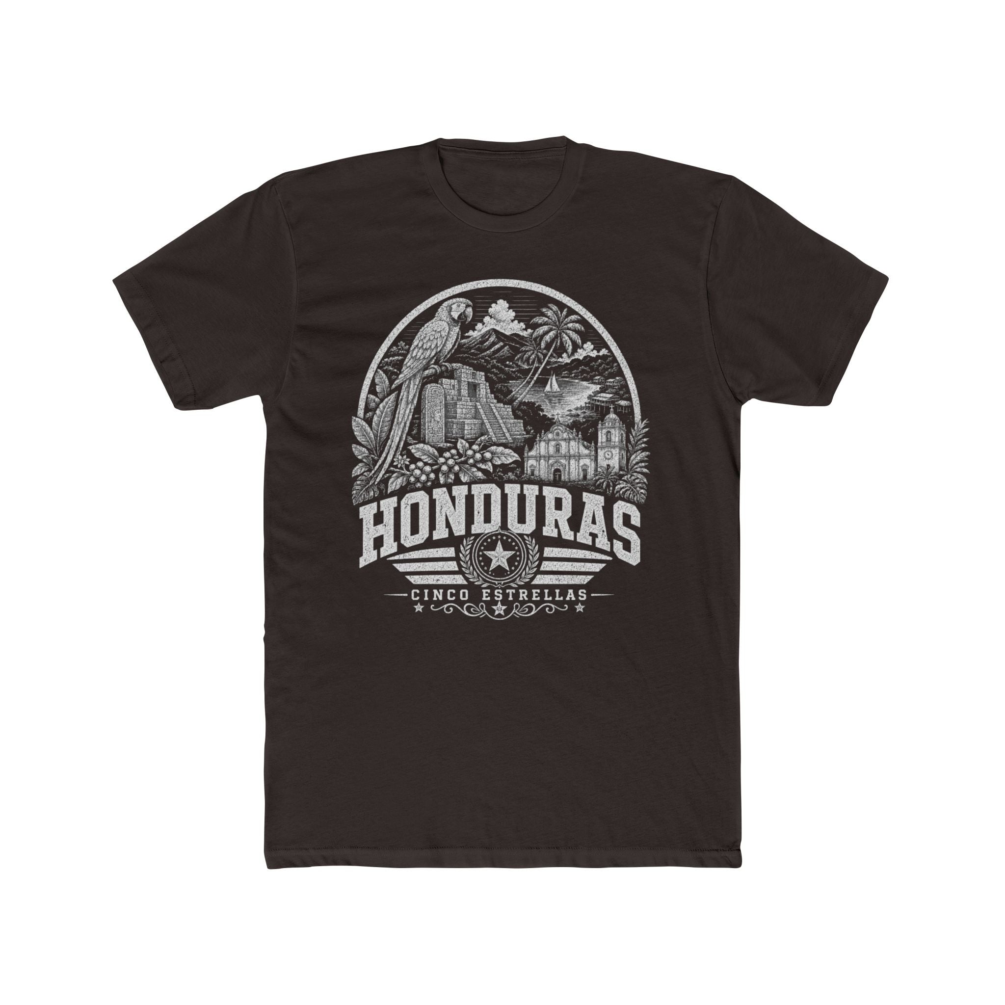 Honduras vintage landmarks men's tee — iconic landmark design | Nameshi Destinations (view 1)