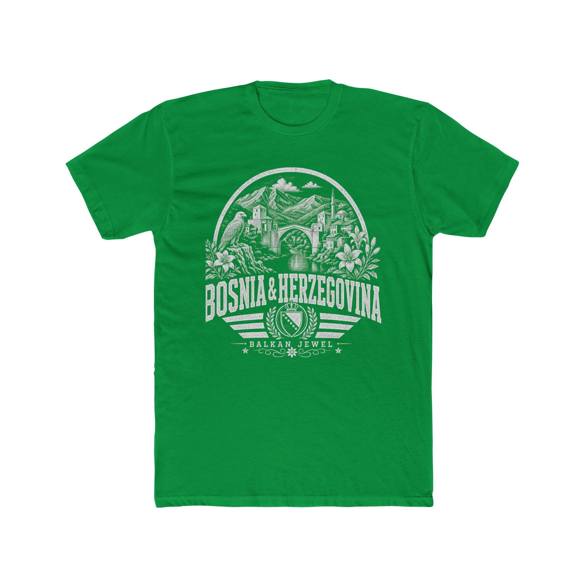 Bosnia y Herzegovina vintage landmarks men's tee — iconic landmark design | Nameshi Destinations (view 6)