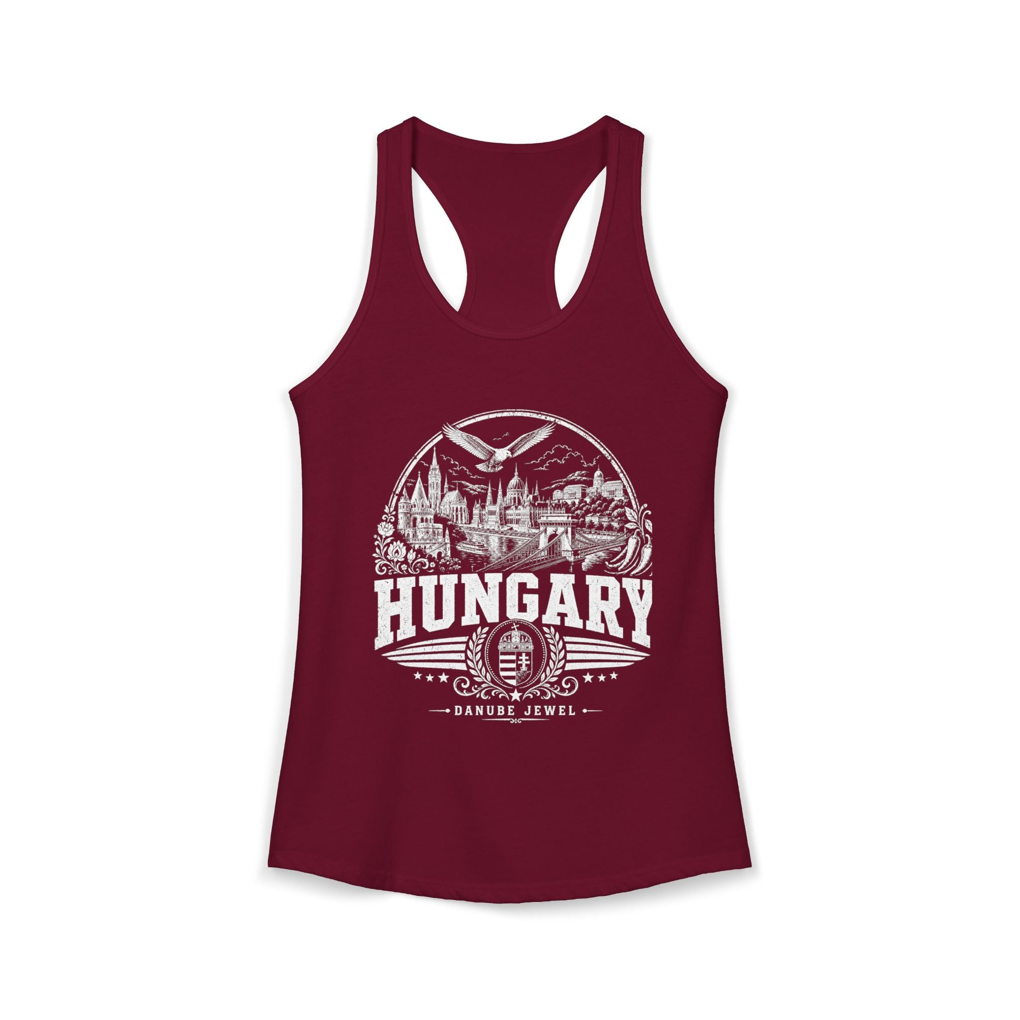 Hungary vintage landmarks tank top — iconic landmark design | Nameshi Destinations (view 15)