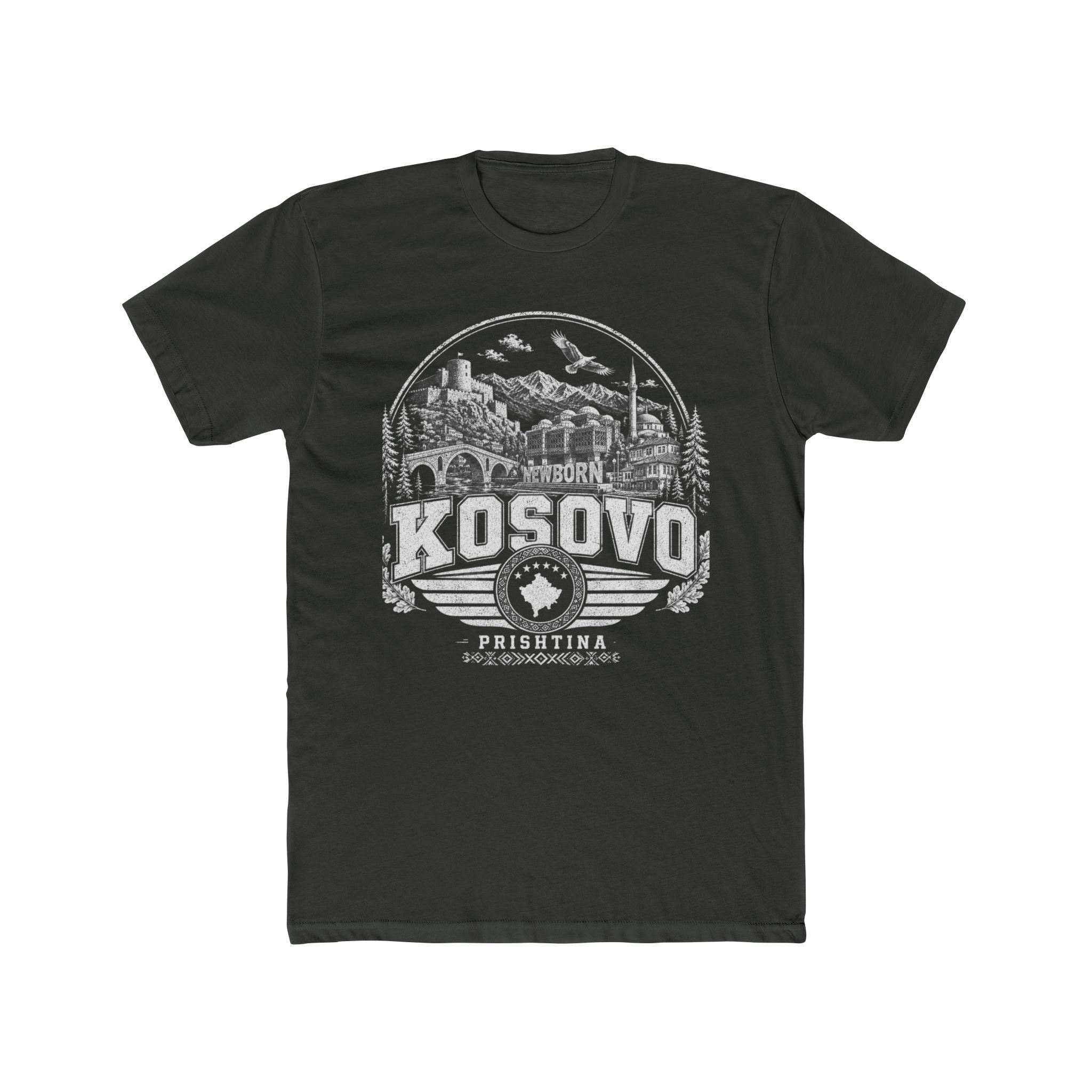 Kosovo vintage landmarks men's tee — iconic landmark design | Nameshi Destinations (view 5)