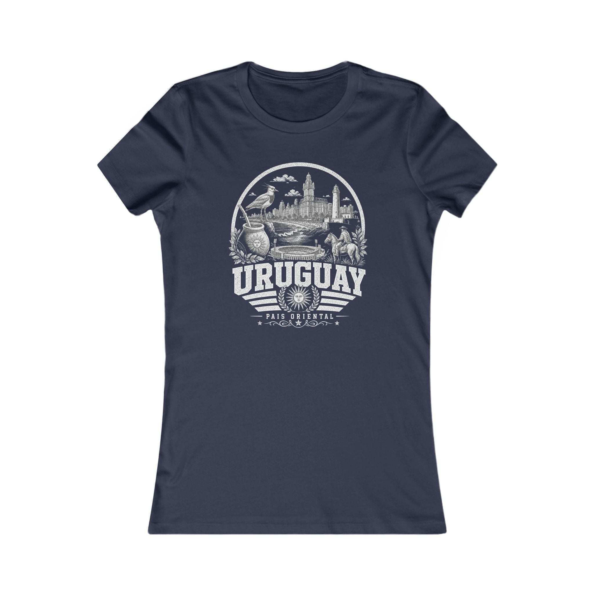 Uruguay vintage landmarks women's tee — iconic landmark design | Nameshi Destinations (view 5)
