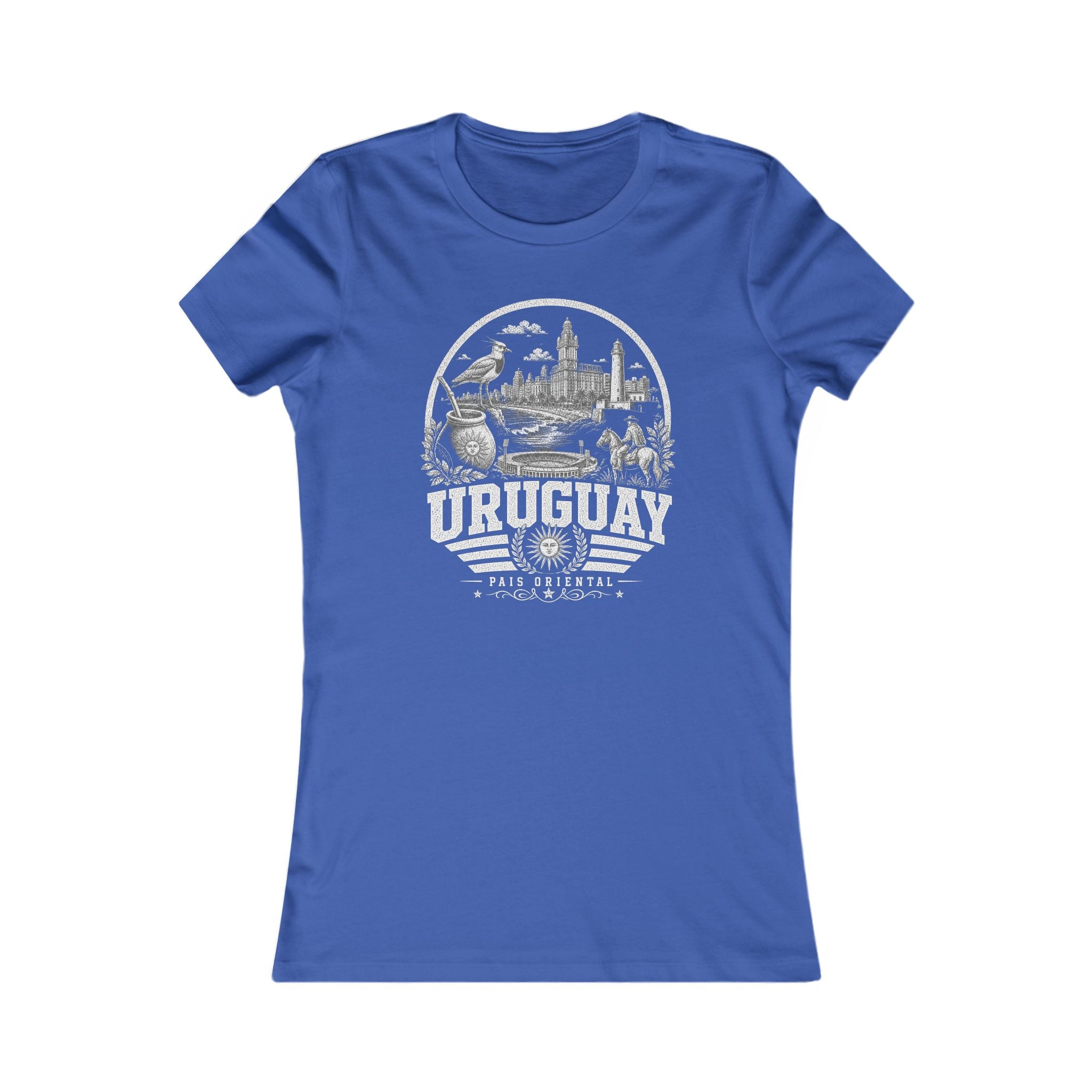 Uruguay vintage landmarks women's tee — iconic landmark design | Nameshi Destinations (view 3)