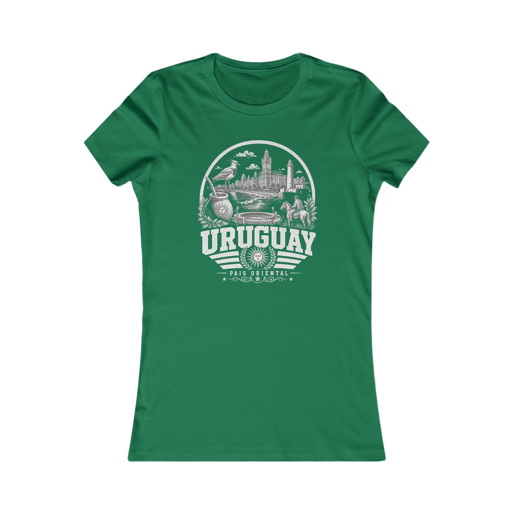 Uruguay vintage landmarks women's tee — iconic landmark design | Nameshi Destinations (view 2)