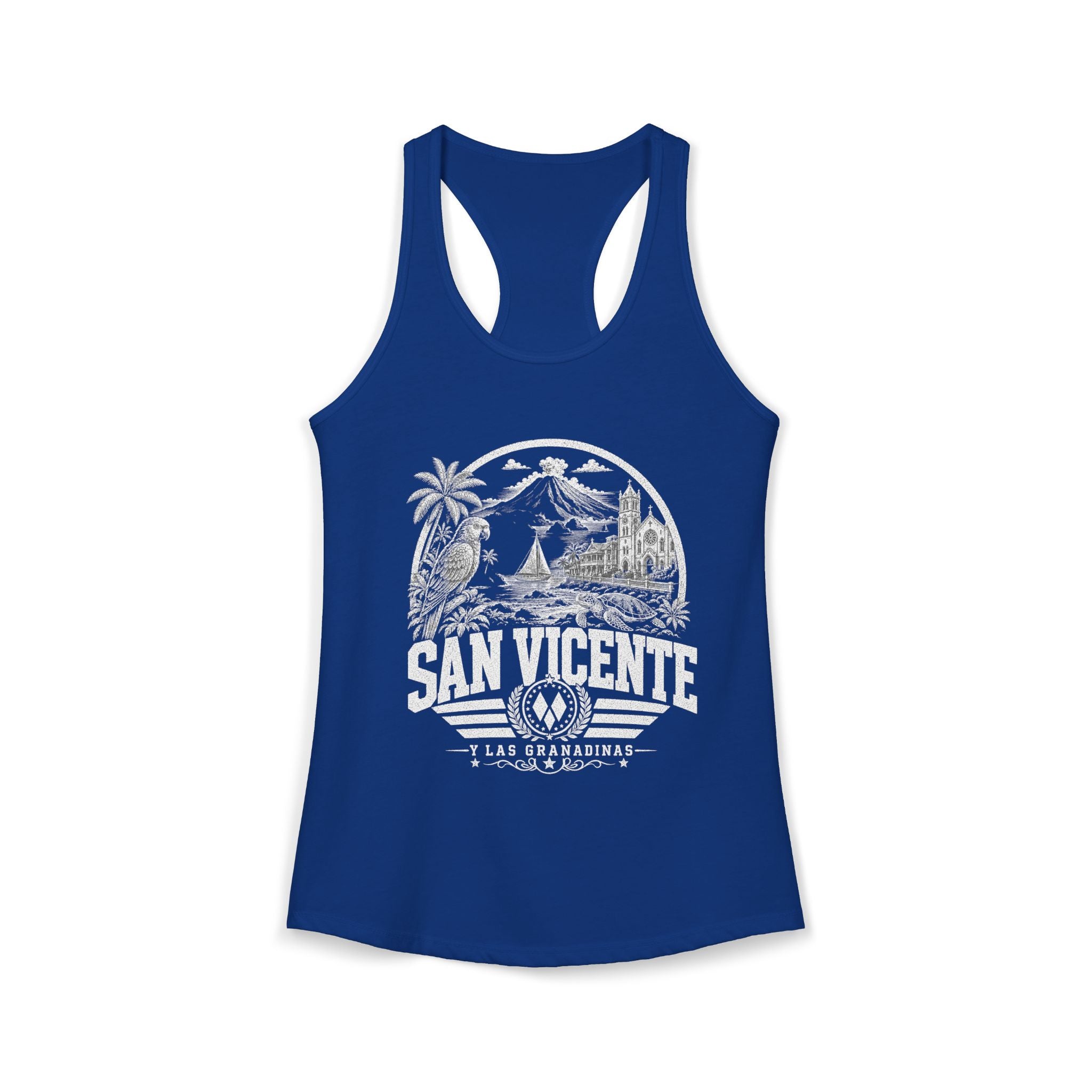 San Vicente vintage landmarks tank top — iconic landmark design | Nameshi Destinations (view 10)