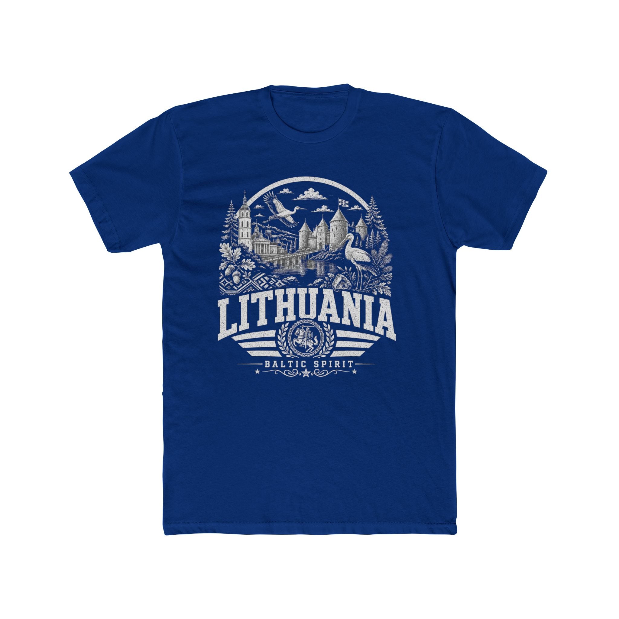 Lithuania vintage landmarks men's tee — iconic landmark design | Nameshi Destinations (view 11)