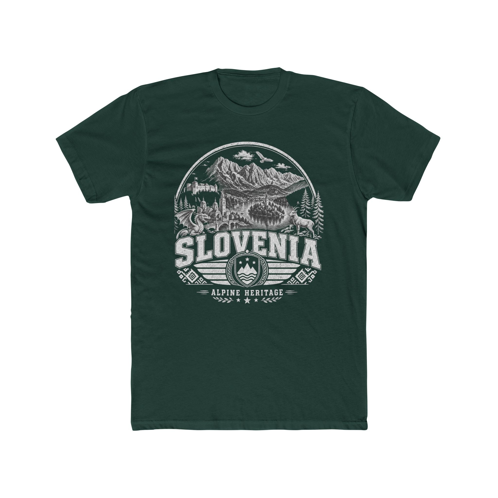 Slovenia vintage landmarks men's tee — iconic landmark design | Nameshi Destinations (view 7)
