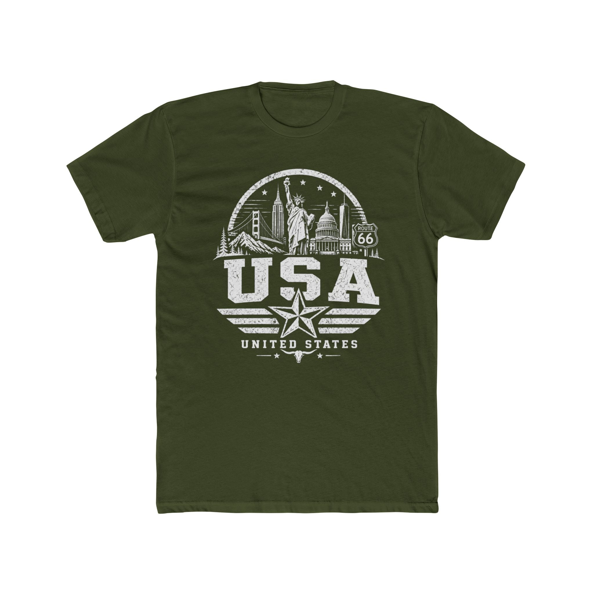 USA vintage landmarks men's tee — iconic landmark design | Nameshi Destinations (view 4)