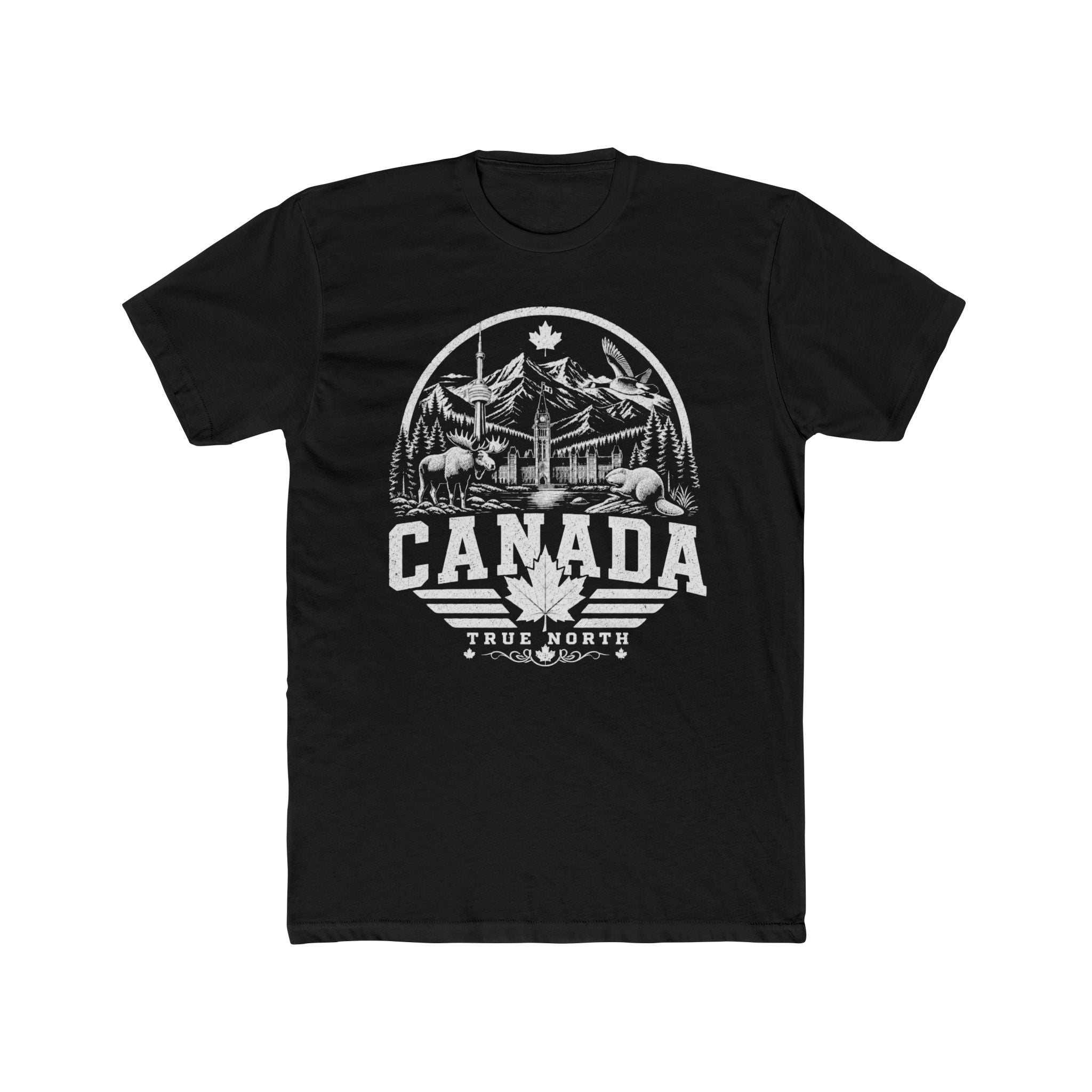 Canada vintage landmarks men's tee — iconic landmark design | Nameshi Destinations (view 1)