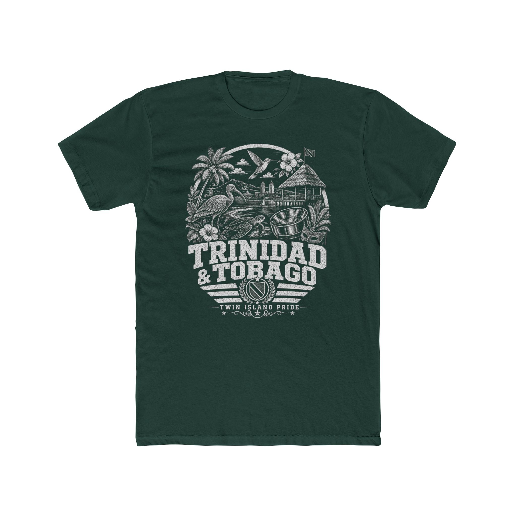 Trinidad y Tobago vintage landmarks men's tee — iconic landmark design | Nameshi Destinations (view 7)
