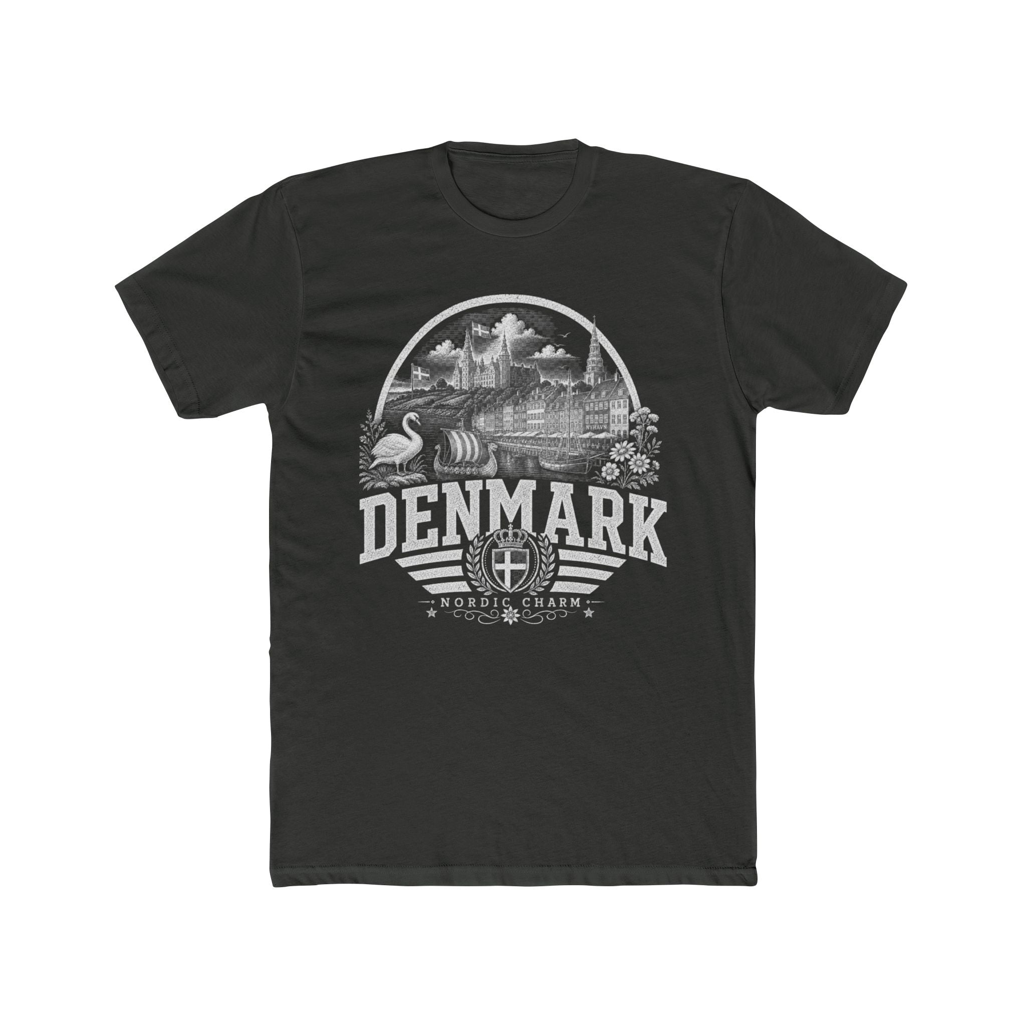 Denmark vintage landmarks men's tee — iconic landmark design | Nameshi Destinations (view 5)