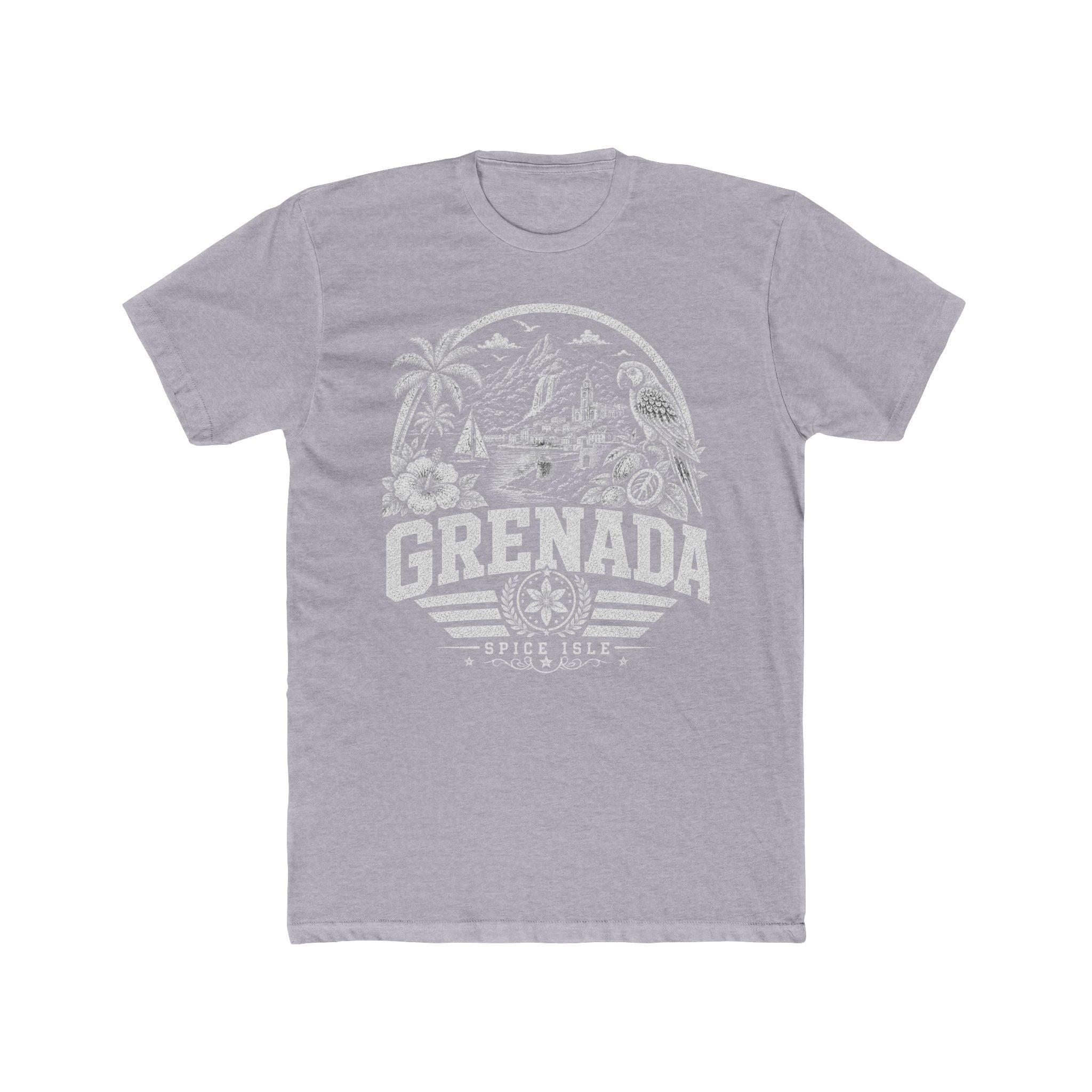 Grenada vintage landmarks men's tee — iconic landmark design | Nameshi Destinations (view 3)