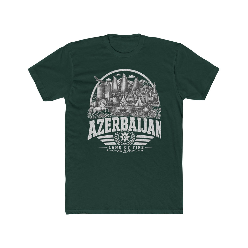 Azerbaijan vintage landmarks men's tee — iconic landmark design | Nameshi Destinations (view 7)