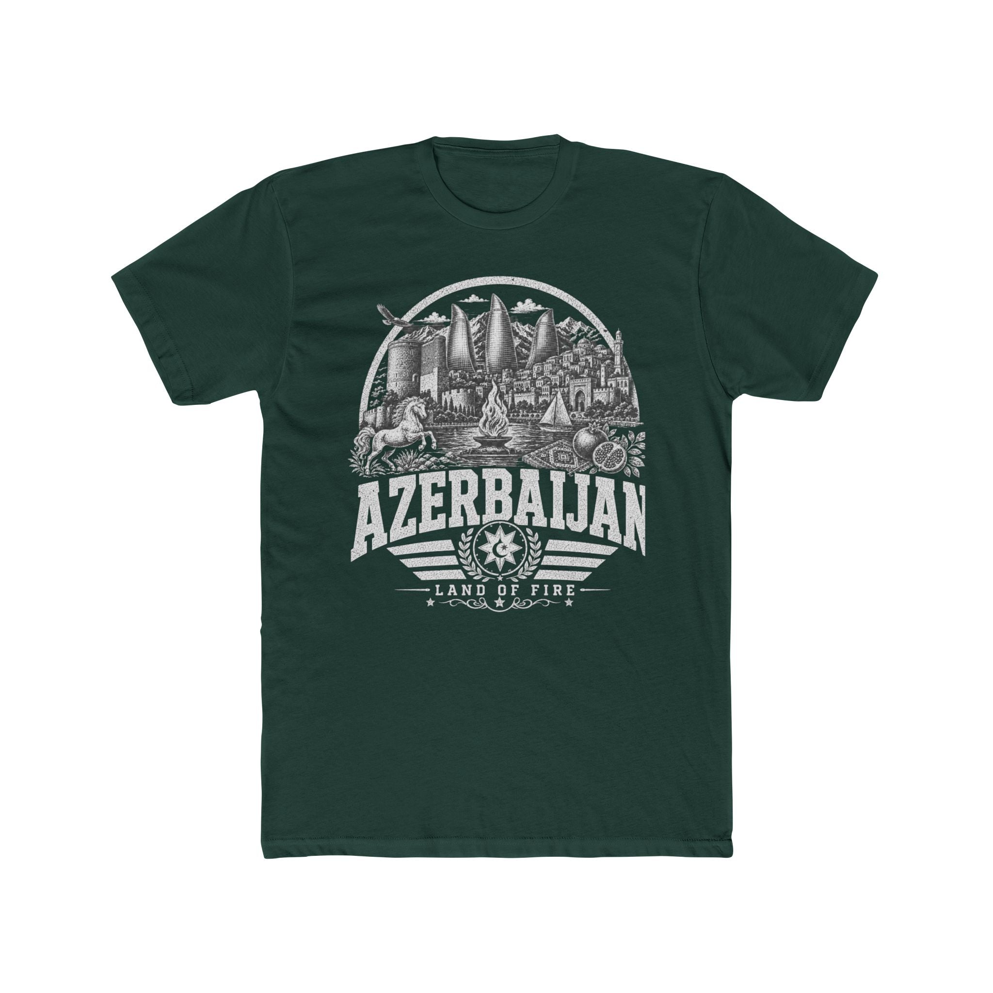 Azerbaijan vintage landmarks men's tee — iconic landmark design | Nameshi Destinations (view 7)