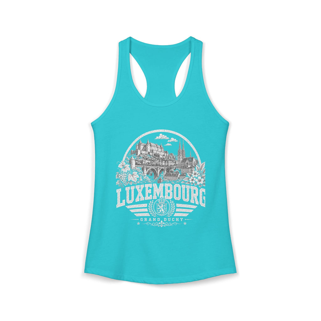 Luxembourg vintage landmarks tank top — iconic landmark design | Nameshi Destinations (view 8)