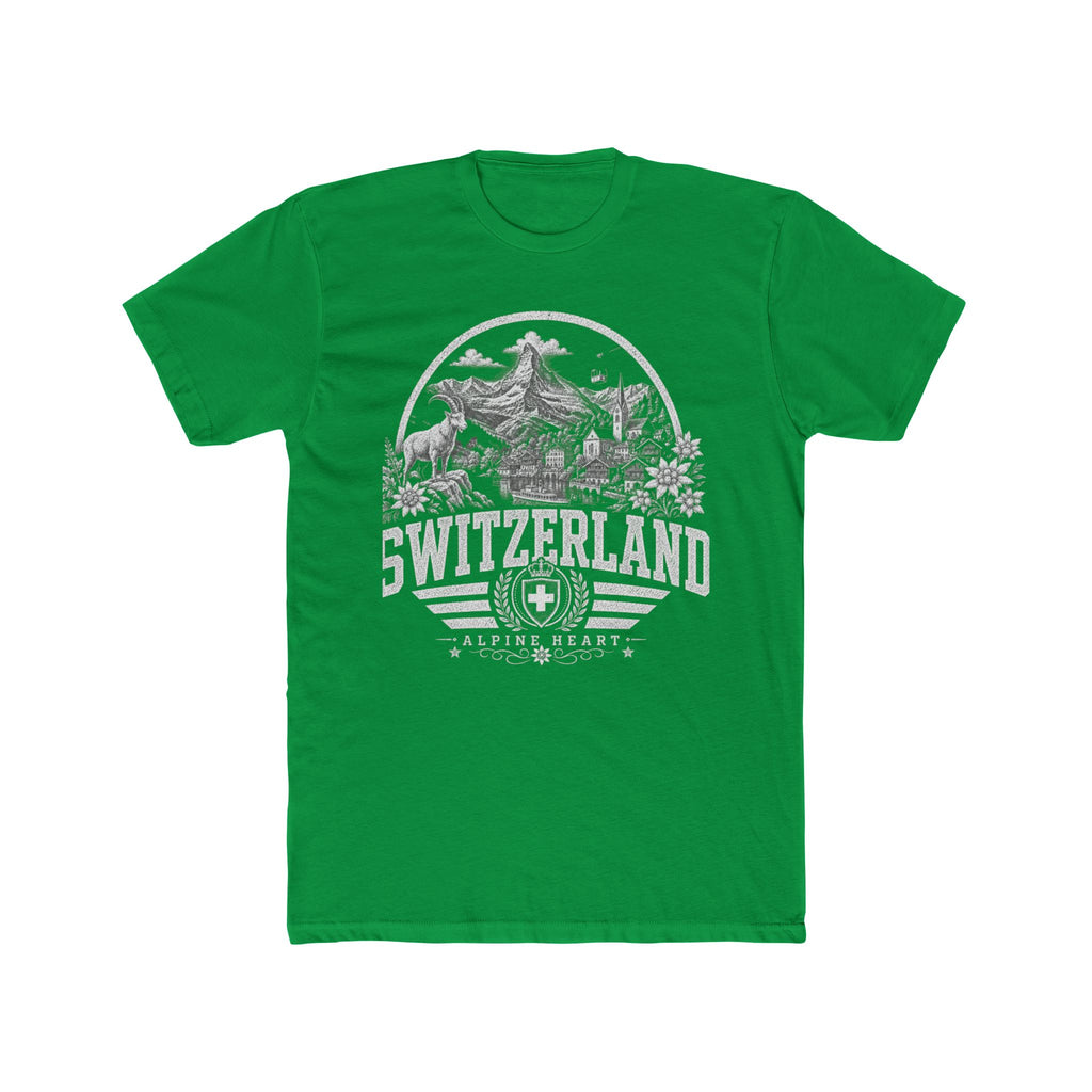 Switzerland vintage landmarks men's tee — iconic landmark design | Nameshi Destinations (view 6)