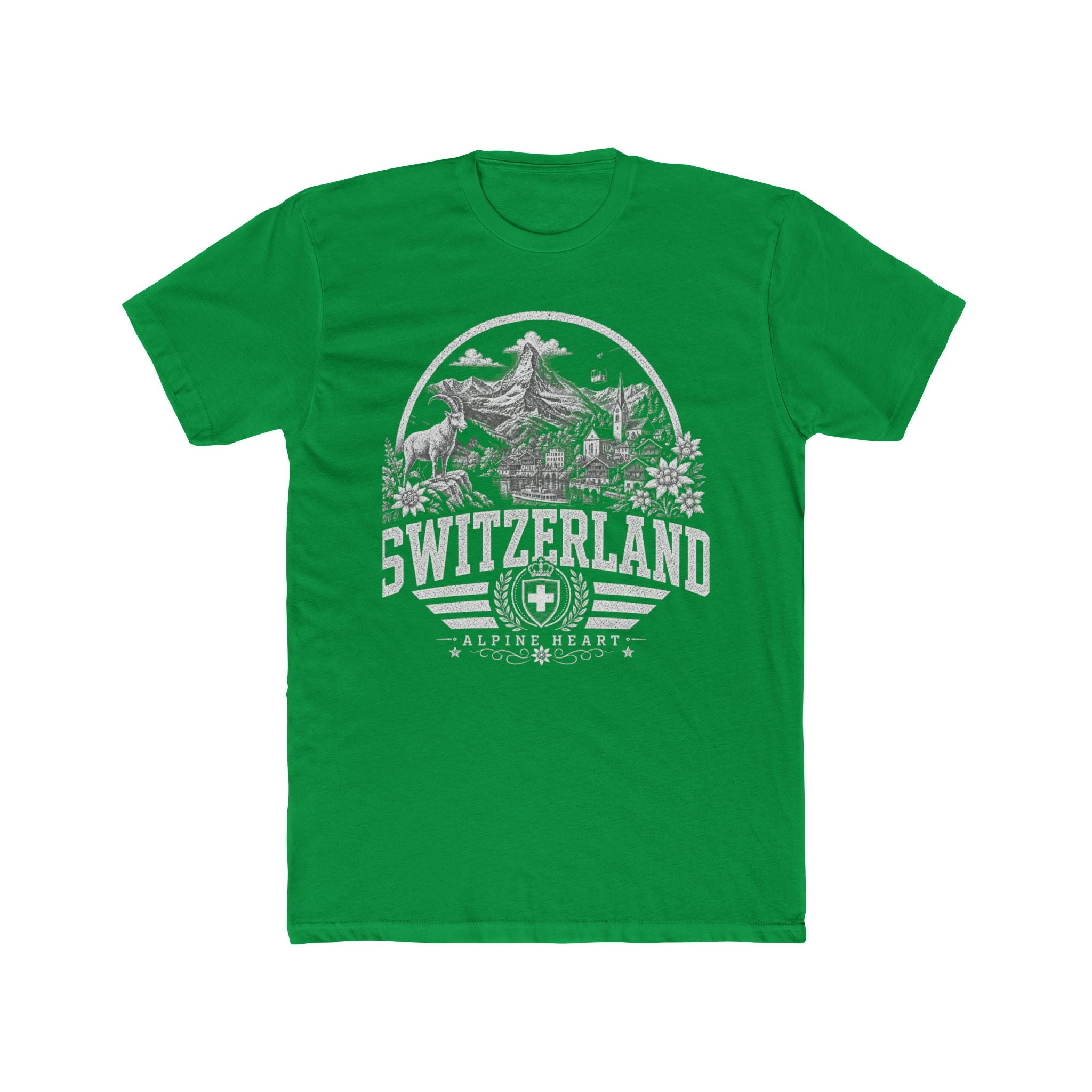 Switzerland vintage landmarks men's tee — iconic landmark design | Nameshi Destinations (view 6)
