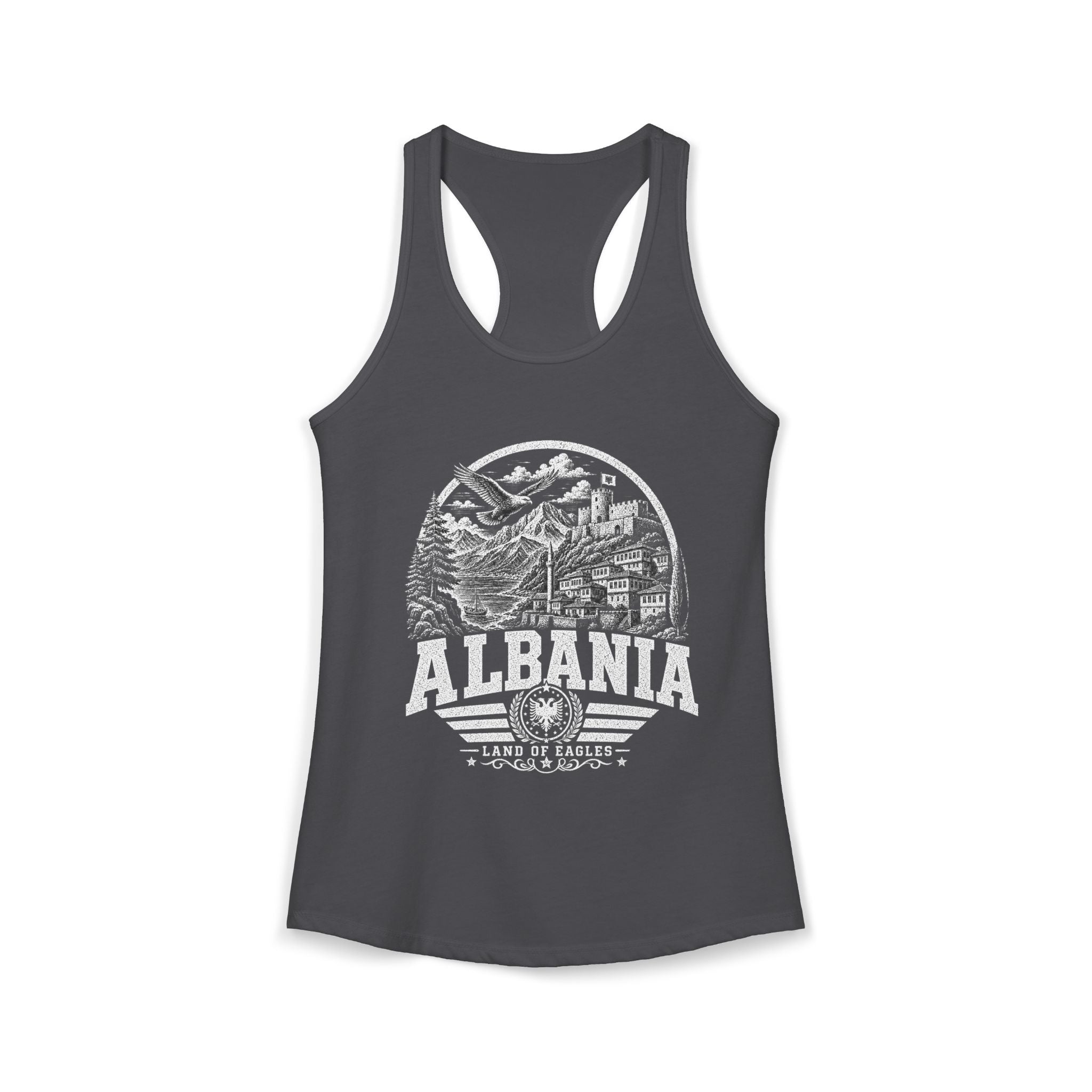 Albania vintage landmarks tank top — iconic landmark design | Nameshi Destinations (view 12)