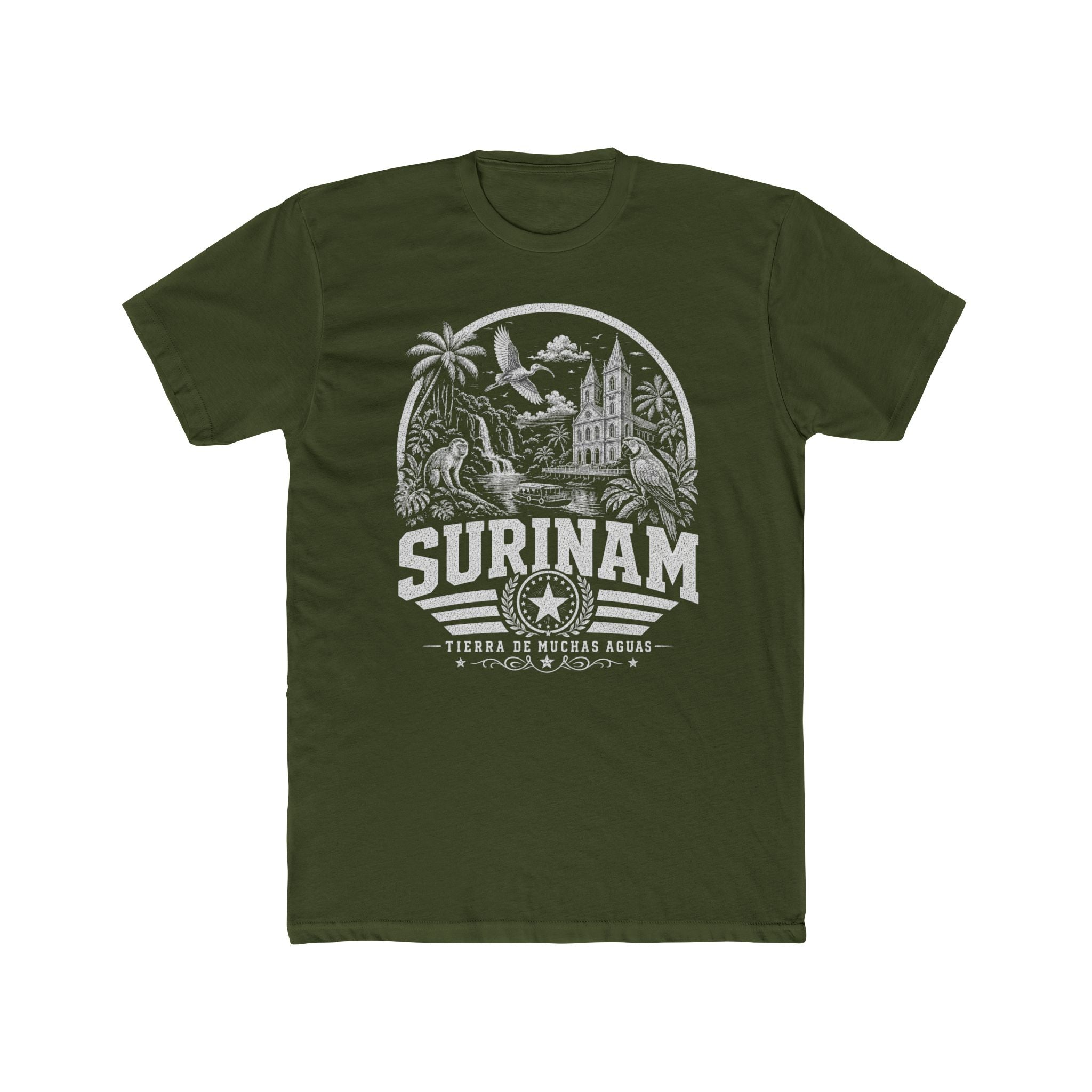 Surinam vintage landmarks men's tee — iconic landmark design | Nameshi Destinations (view 4)