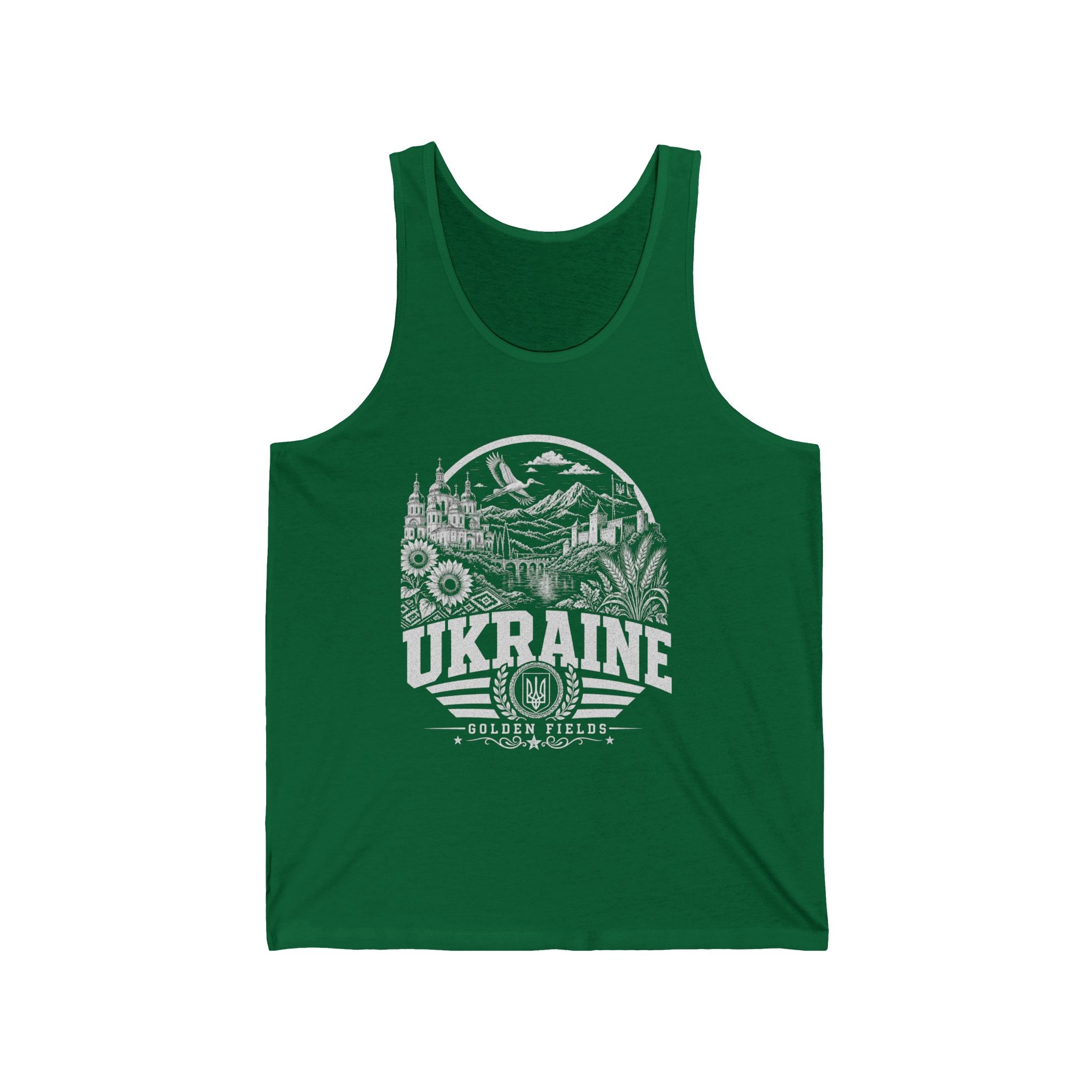 Ukraine vintage landmarks men's tank top — iconic landmark design | Nameshi Destinations (view 4)