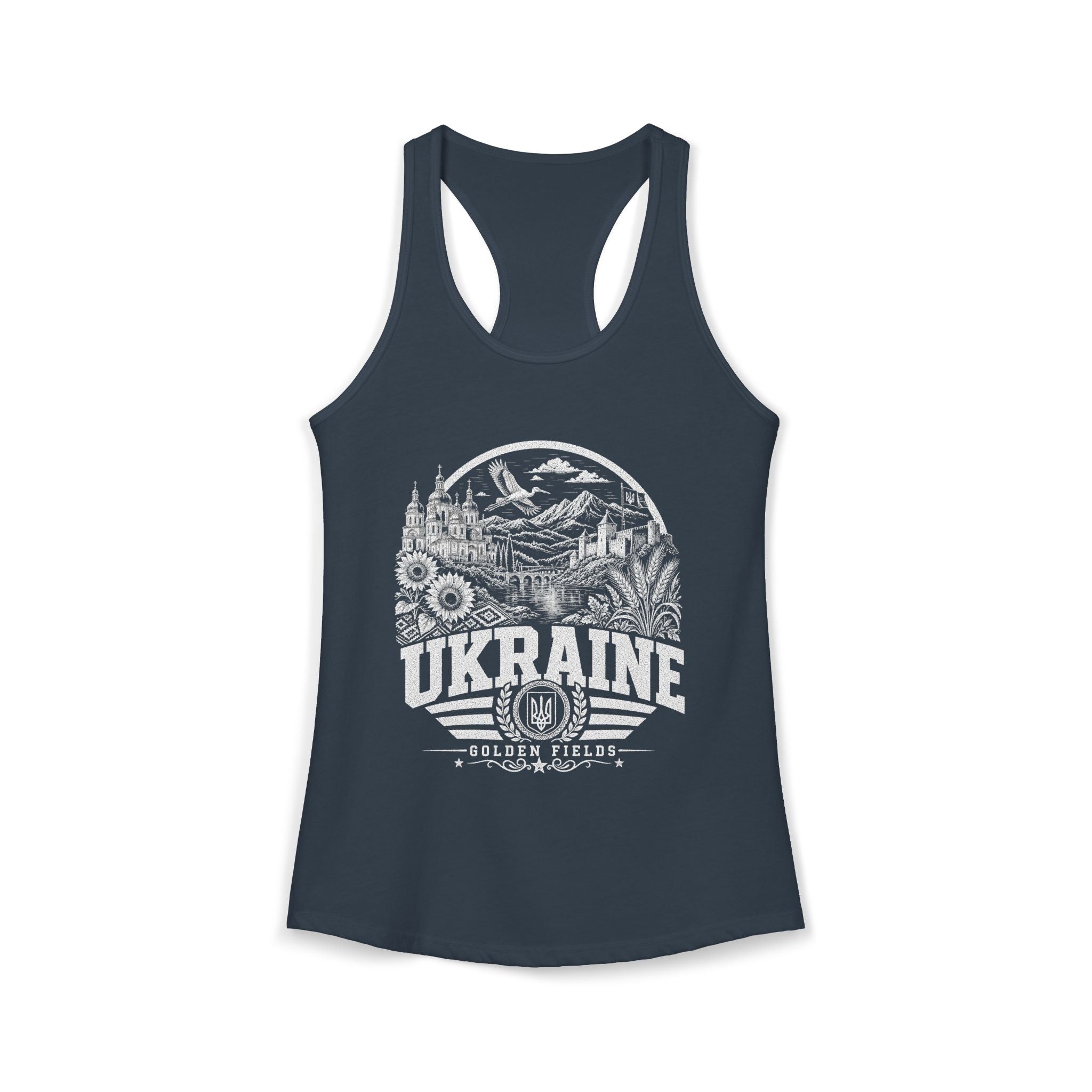 Ukraine vintage landmarks tank top — iconic landmark design | Nameshi Destinations (view 9)