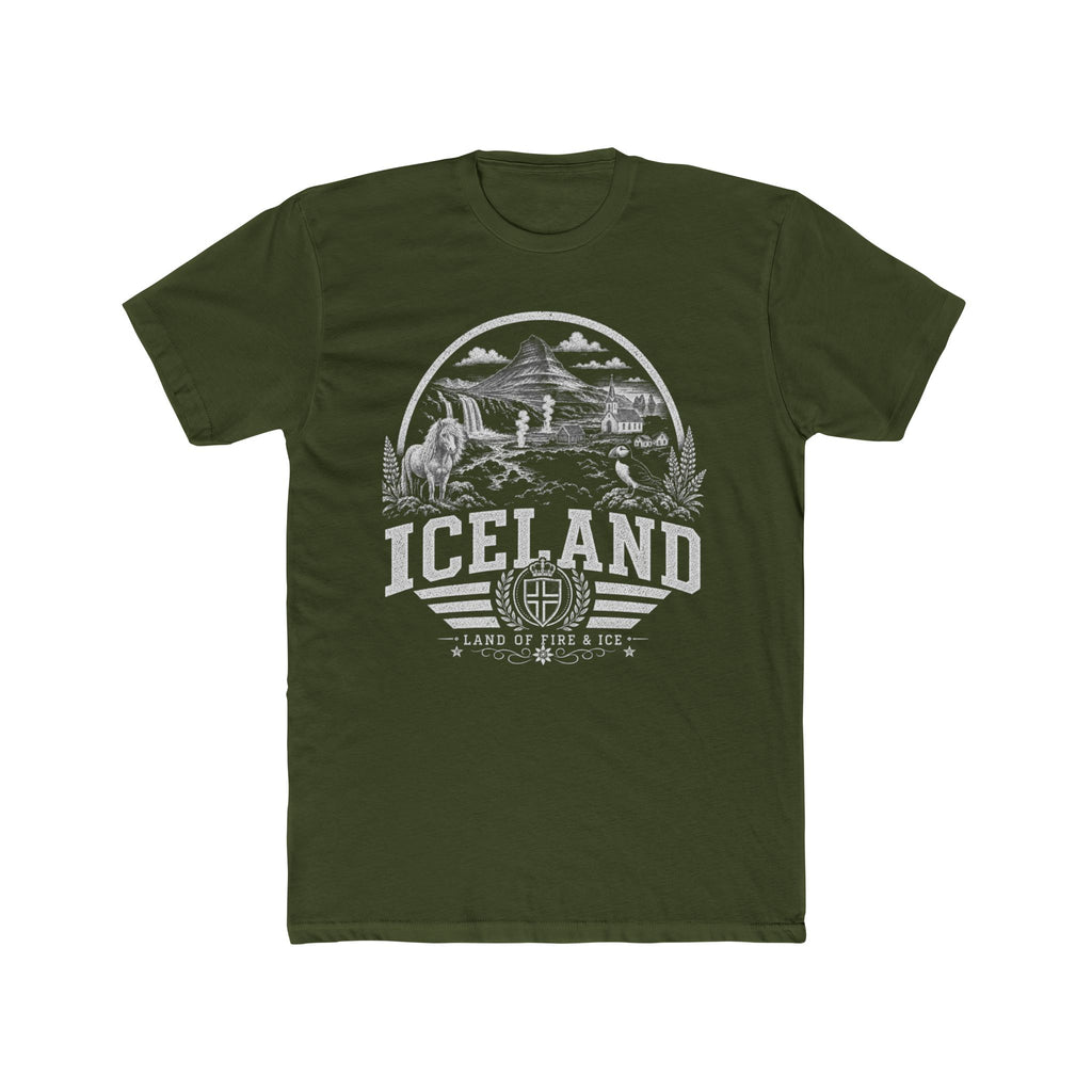 Iceland vintage landmarks men's tee — iconic landmark design | Nameshi Destinations (view 4)