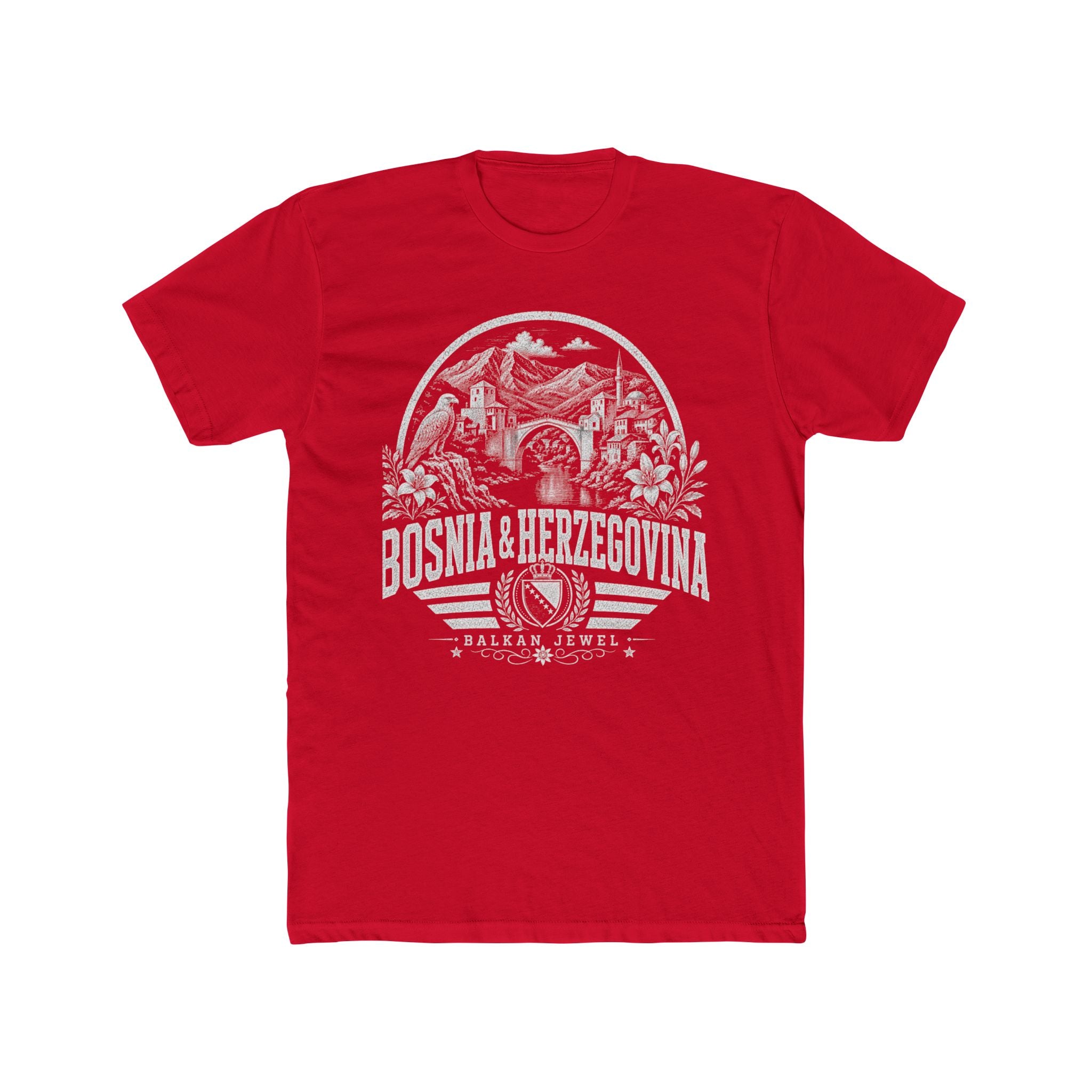 Bosnia y Herzegovina vintage landmarks men's tee — iconic landmark design | Nameshi Destinations (view 15)