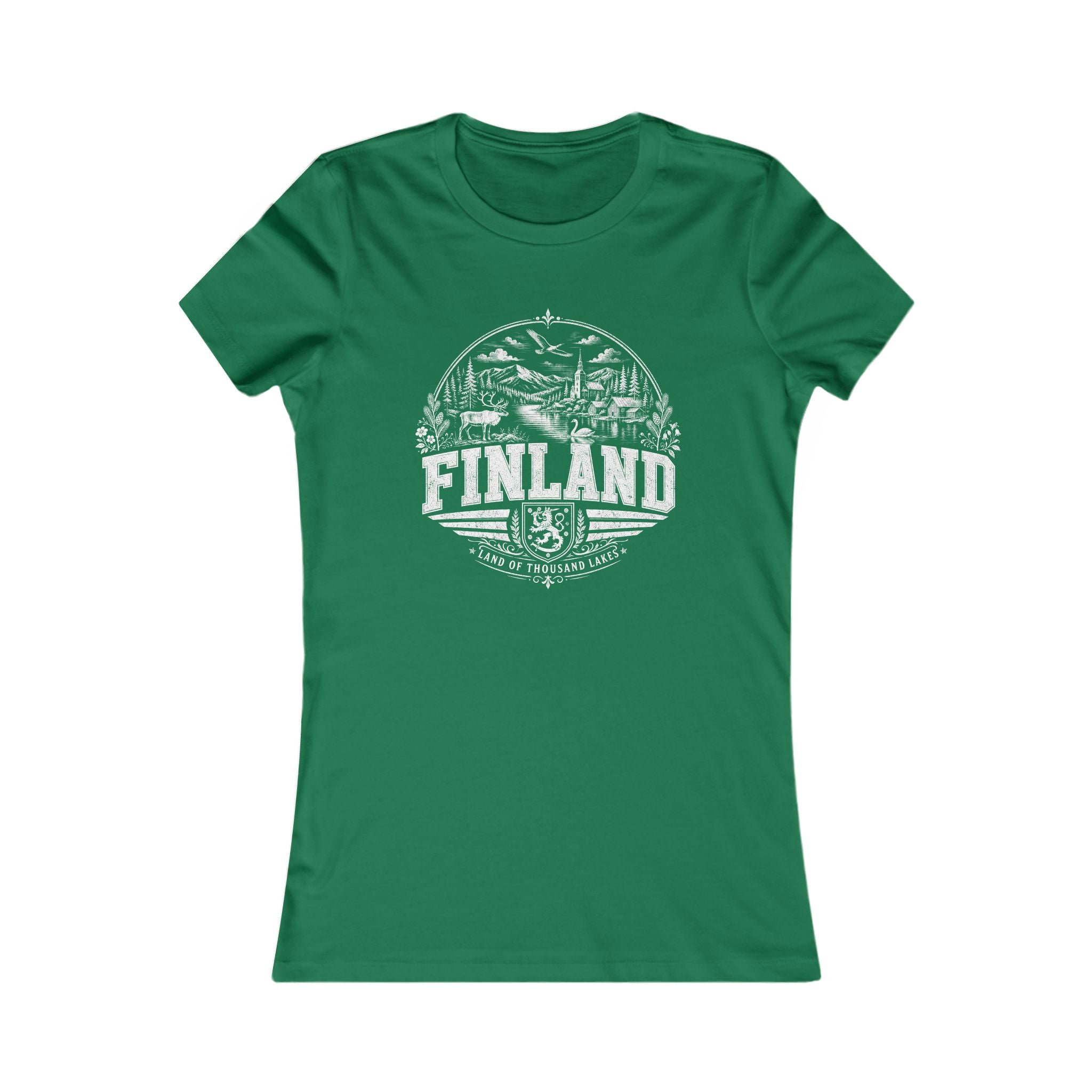 Finland vintage landmarks women's tee — iconic landmark design | Nameshi Destinations (view 2)