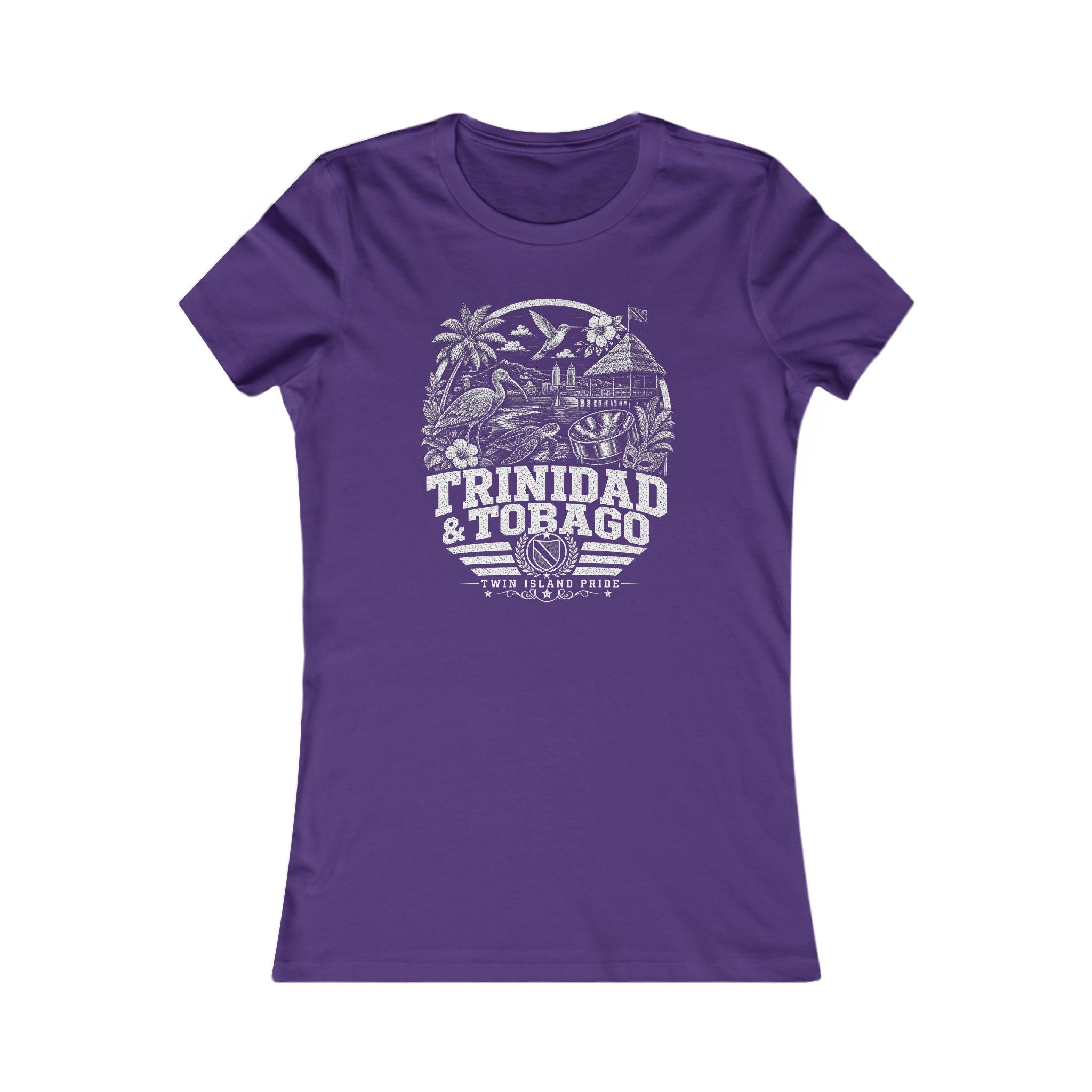 Trinidad y Tobago vintage landmarks women's tee — iconic landmark design | Nameshi Destinations (view 6)