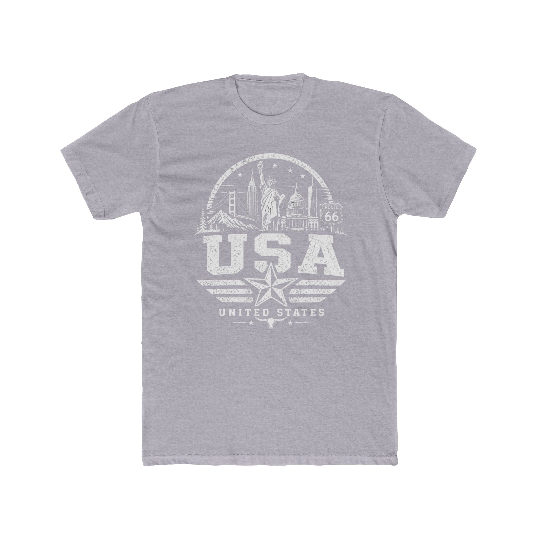USA vintage landmarks men's tee — iconic landmark design | Nameshi Destinations (view 3)