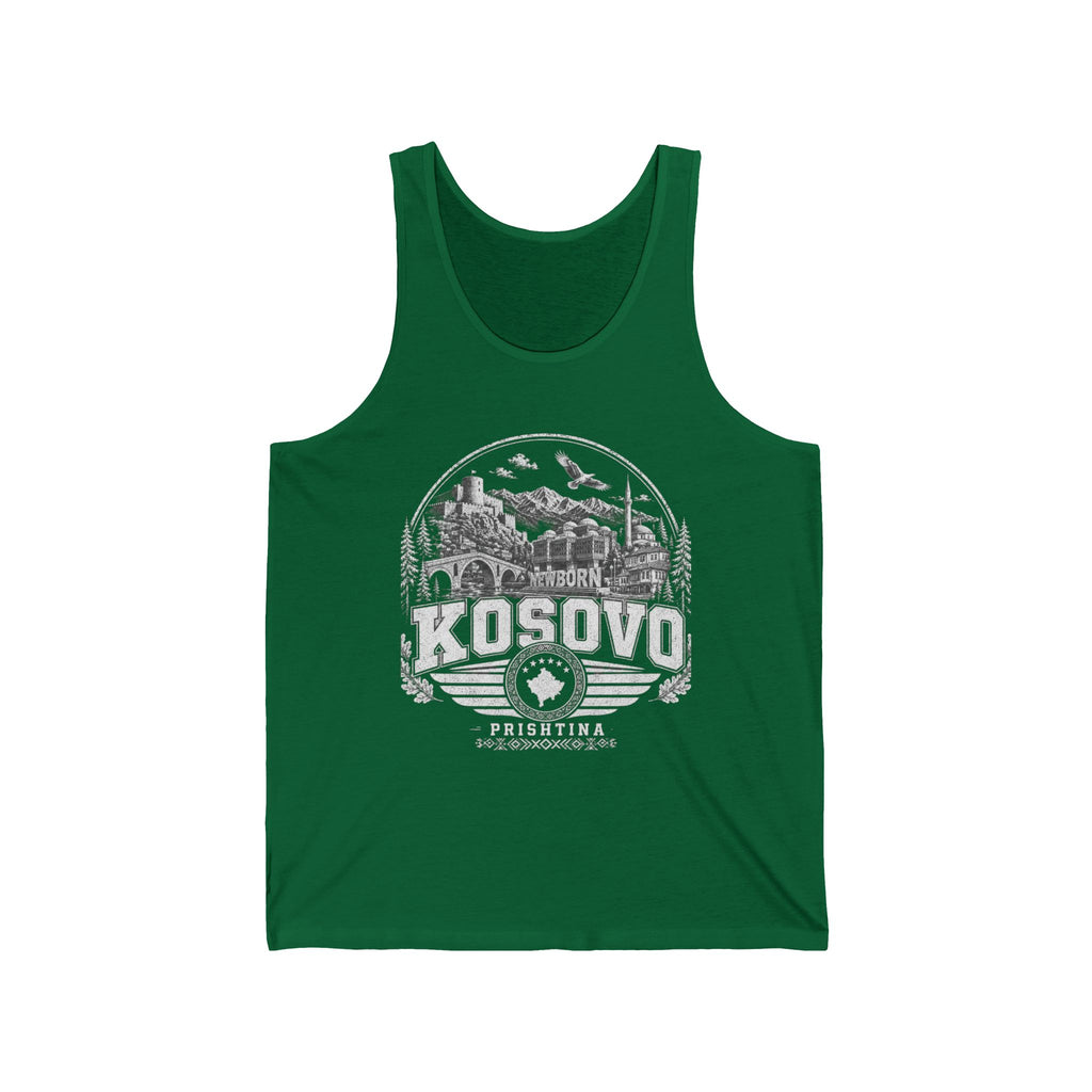 Kosovo vintage landmarks men's tank top — iconic landmark design | Nameshi Destinations (view 20)
