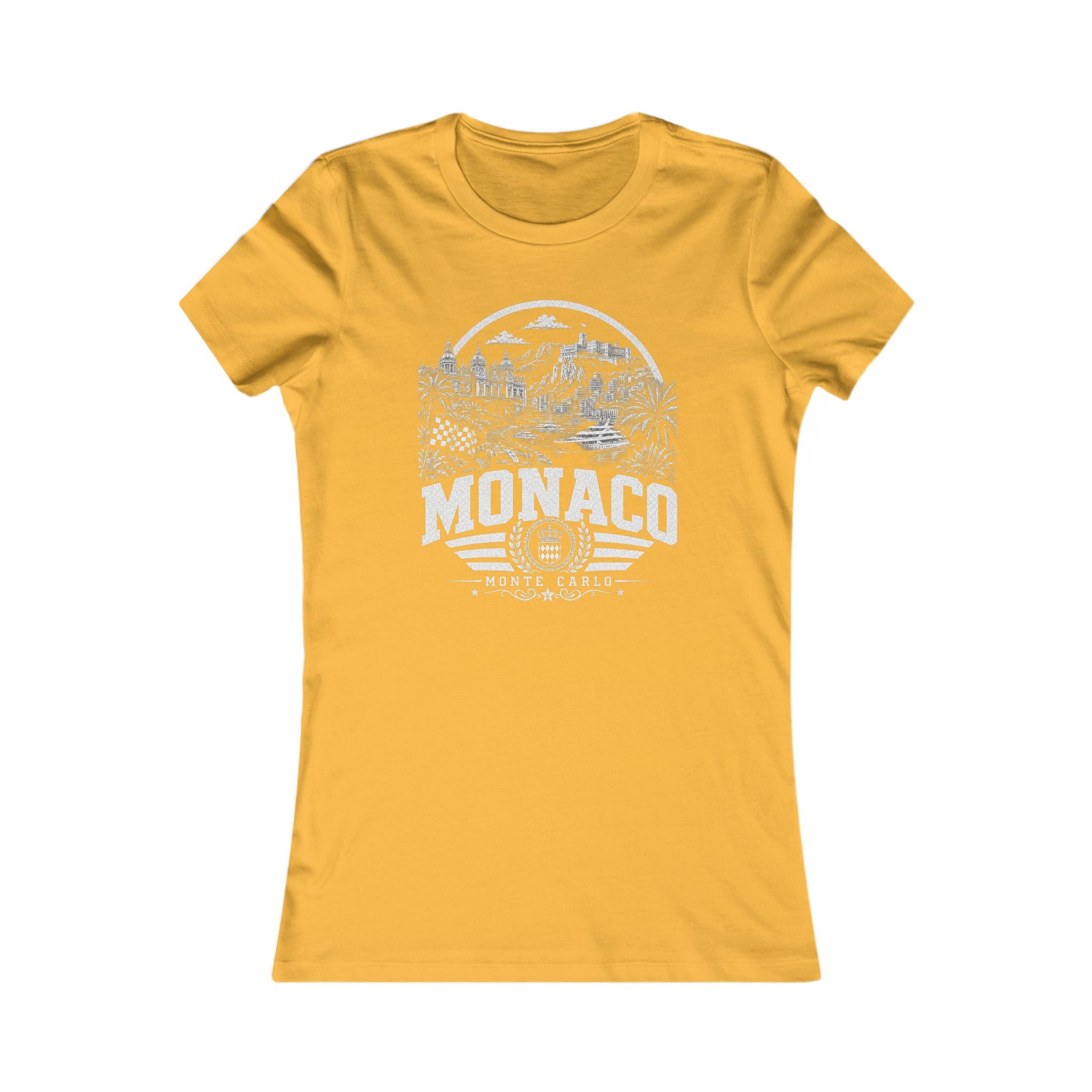 Monaco vintage landmarks women's tee — iconic landmark design | Nameshi Destinations (view 8)